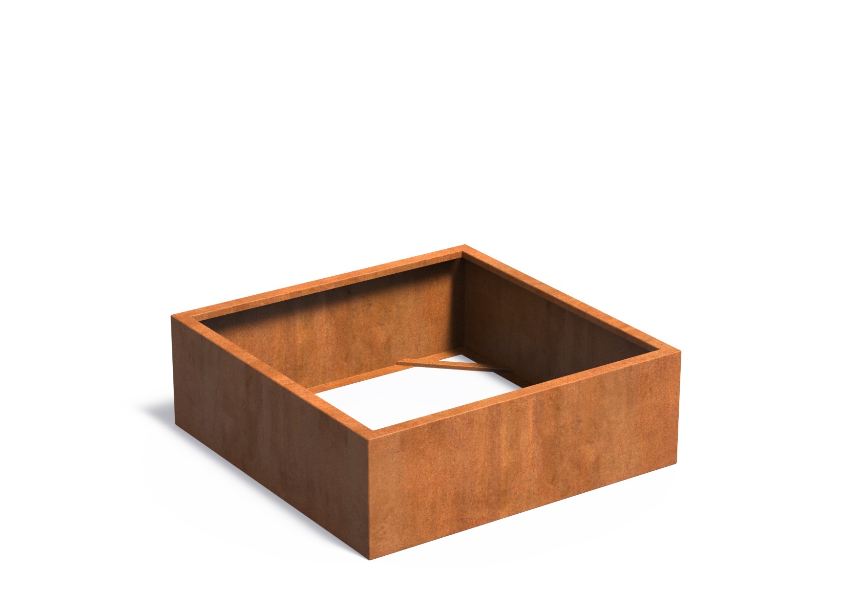 Cortenstaal plantenbak CARREZ zonder bodem 120x120x40cm. afbeelding