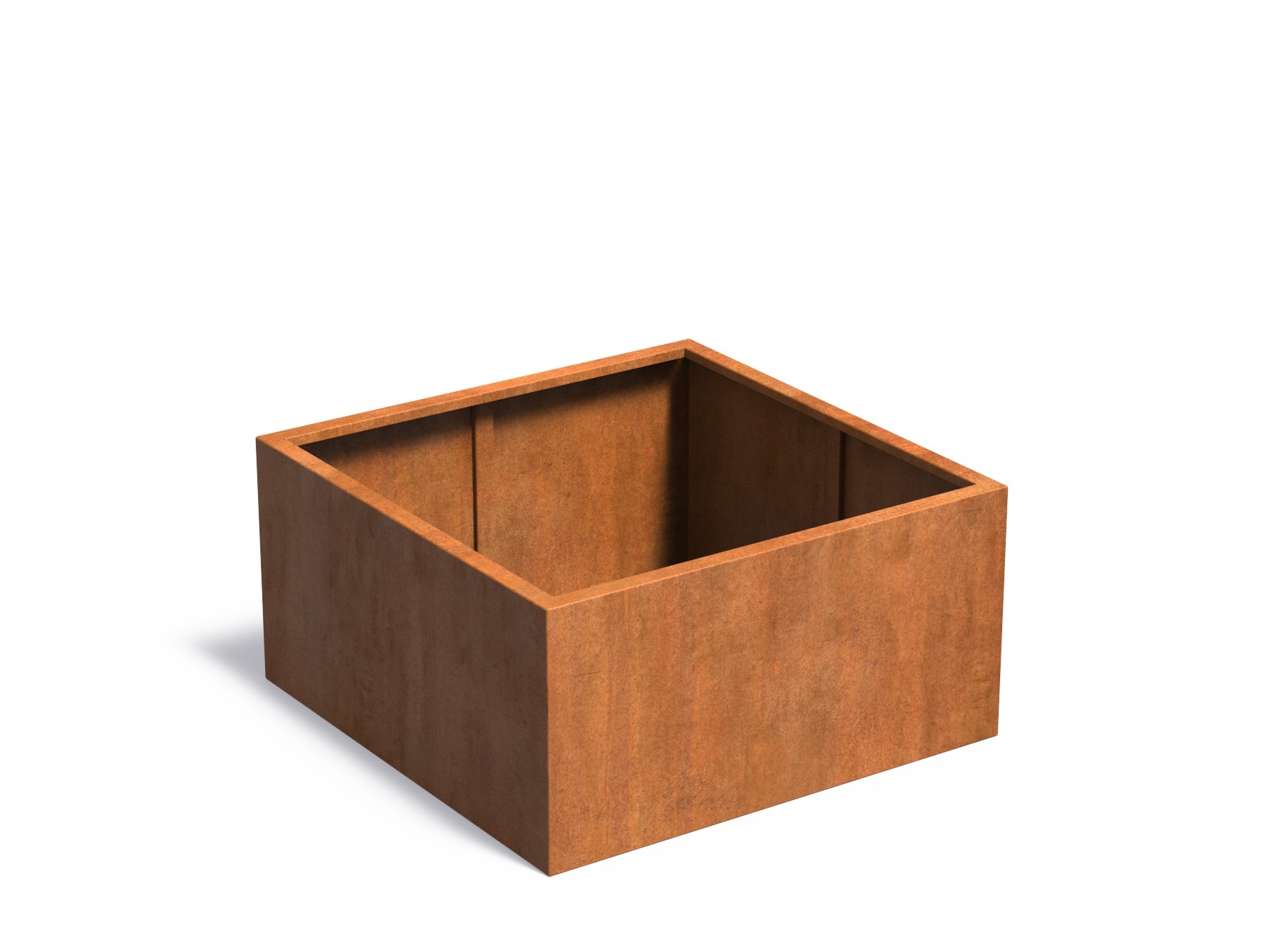 Cortenstaal plantenbak CARREZ zonder bodem 120x120x60cm. afbeelding