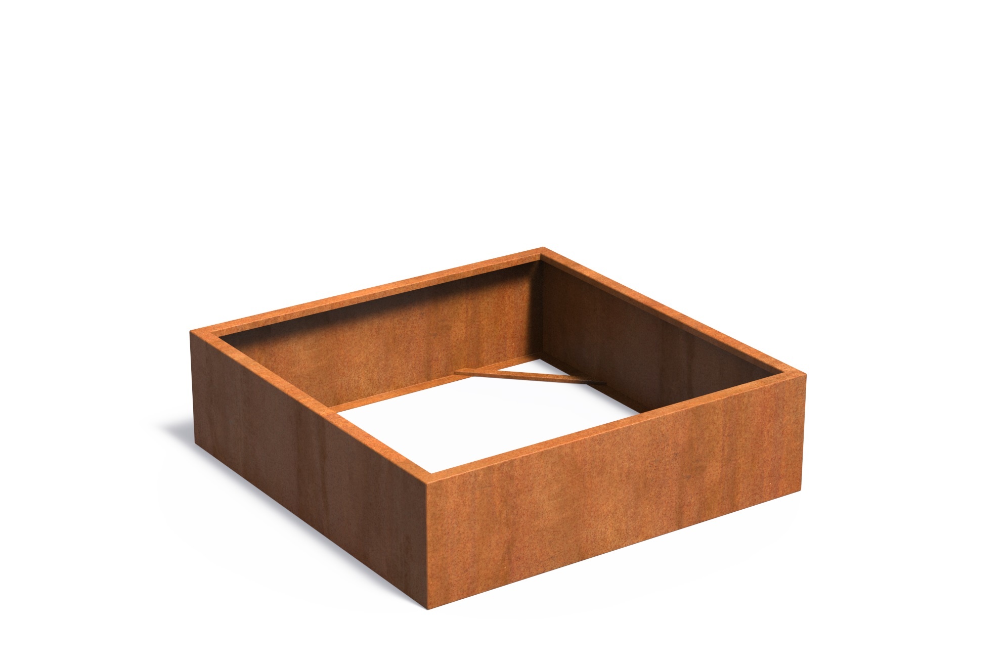 Cortenstaal plantenbak CARREZ zonder bodem 140x140x40cm. afbeelding