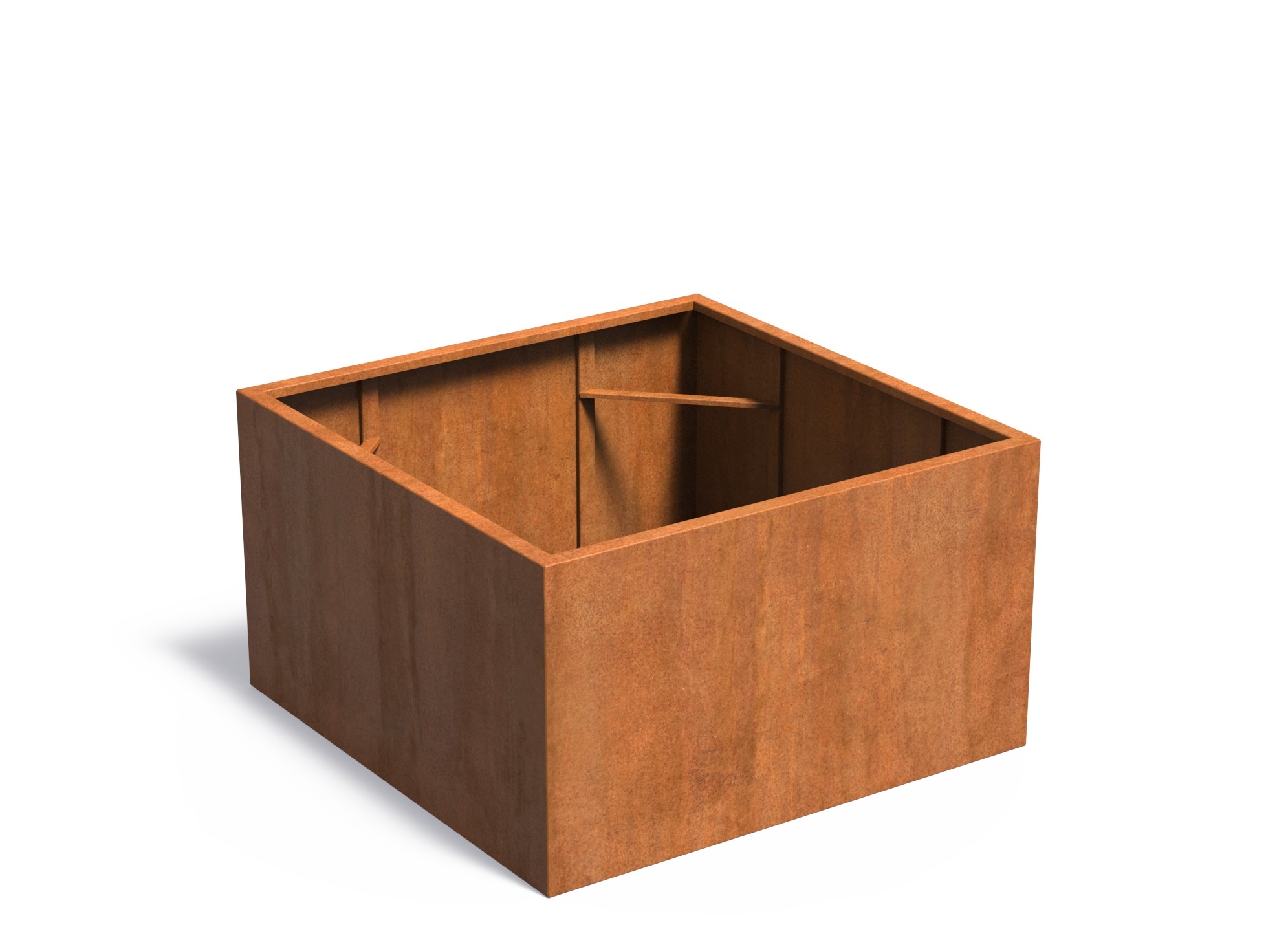 Cortenstaal plantenbak CARREZ zonder bodem 140x140x80cm. afbeelding