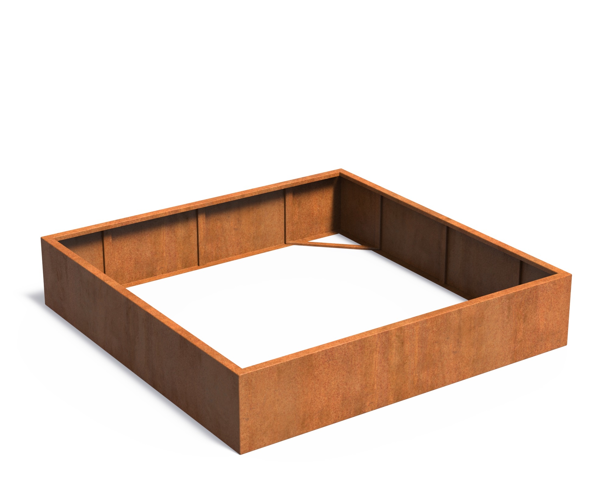 Cortenstaal plantenbak CARREZ zonder bodem 200x200x40cm. afbeelding