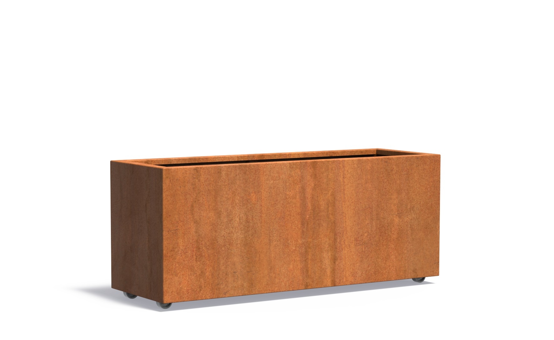 Cortenstaal plantenbak CARREZ met wielen 150x50x60cm. afbeelding