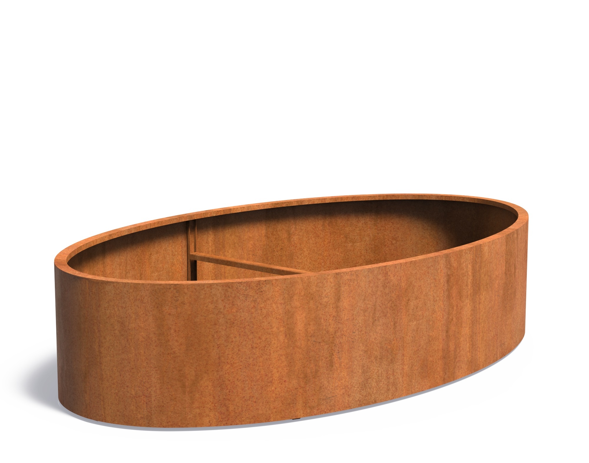 Cortenstaal plantenbak Ellipse 280x160x60cm. afbeelding