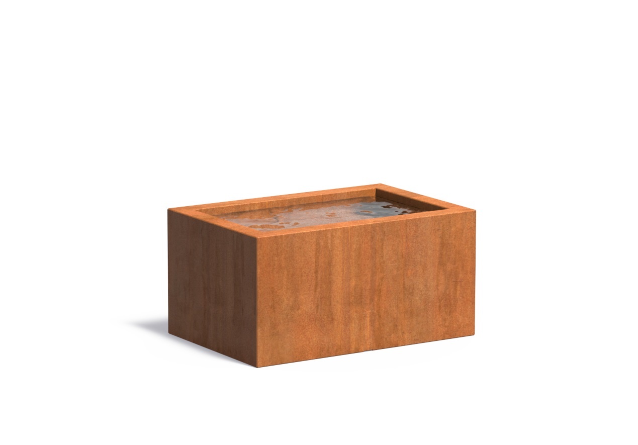 Cortenstaal vijverbak 120x80x60cm. afbeelding