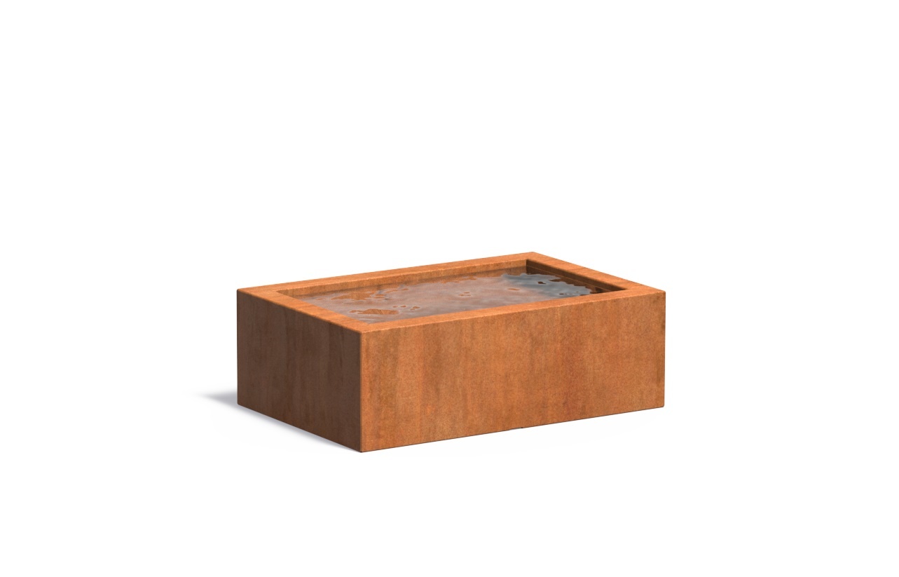 Cortenstaal vijverbak 120x80x40cm. afbeelding