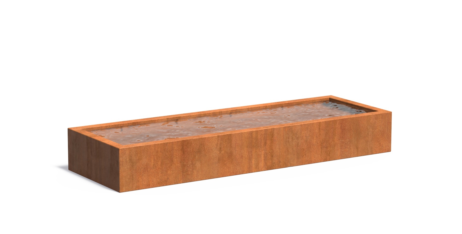 Cortenstaal vijverbak 300x100x40cm. afbeelding