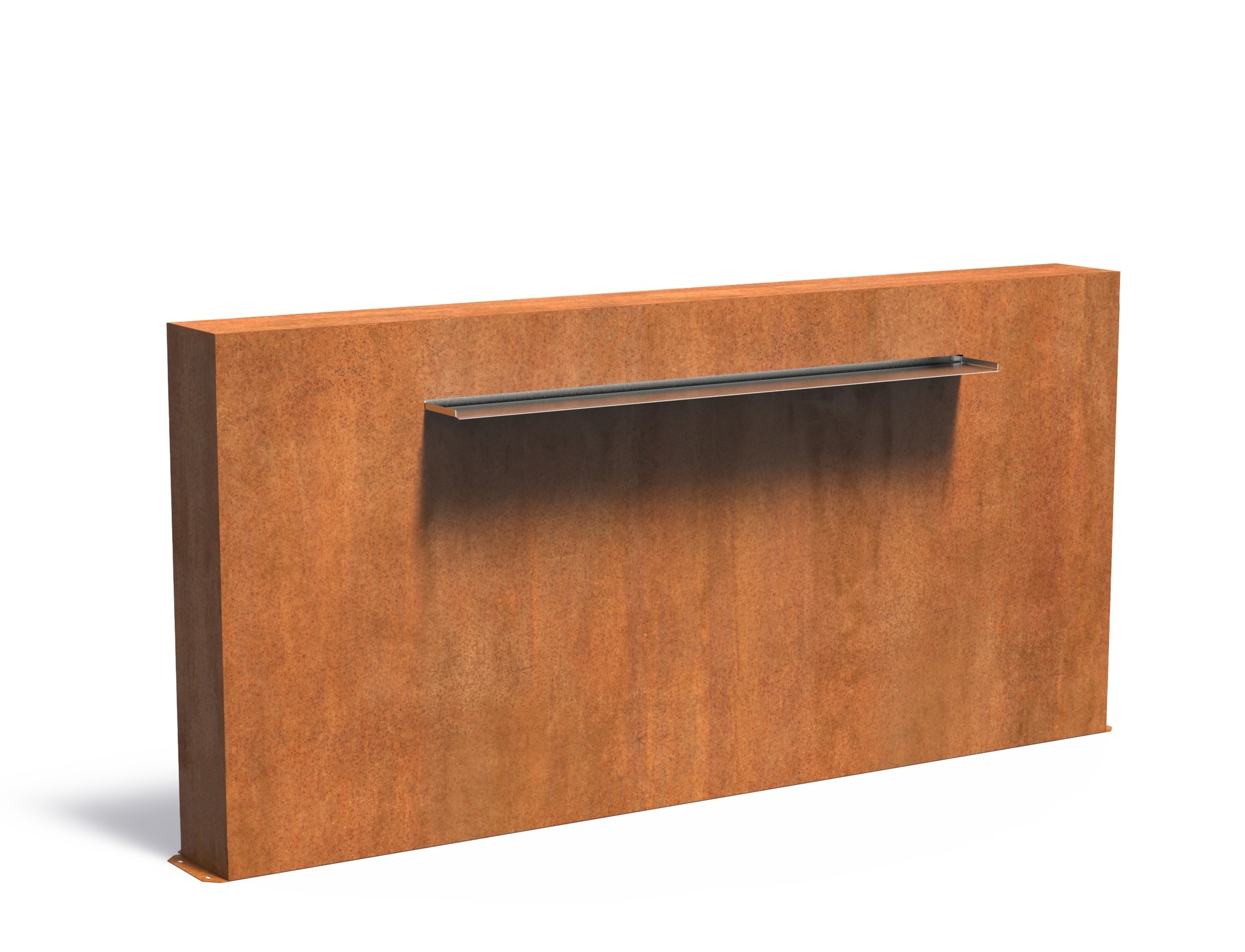 Vijvermuur cortenstaal vrijstaand 250x25x120cm. afbeelding