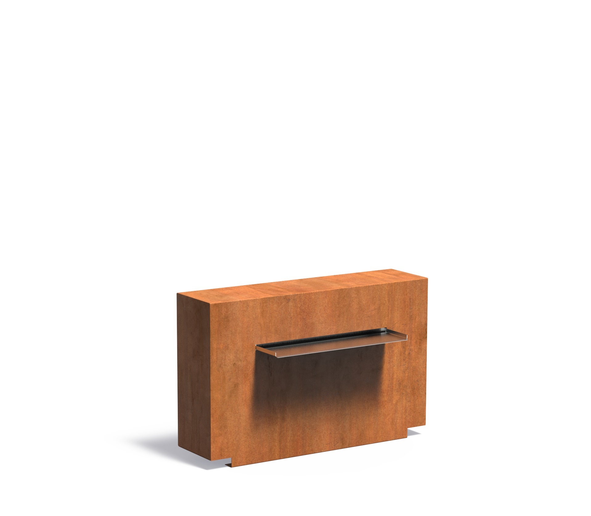 Vijvermuur cortenstaal vast 100x25x60cm. afbeelding