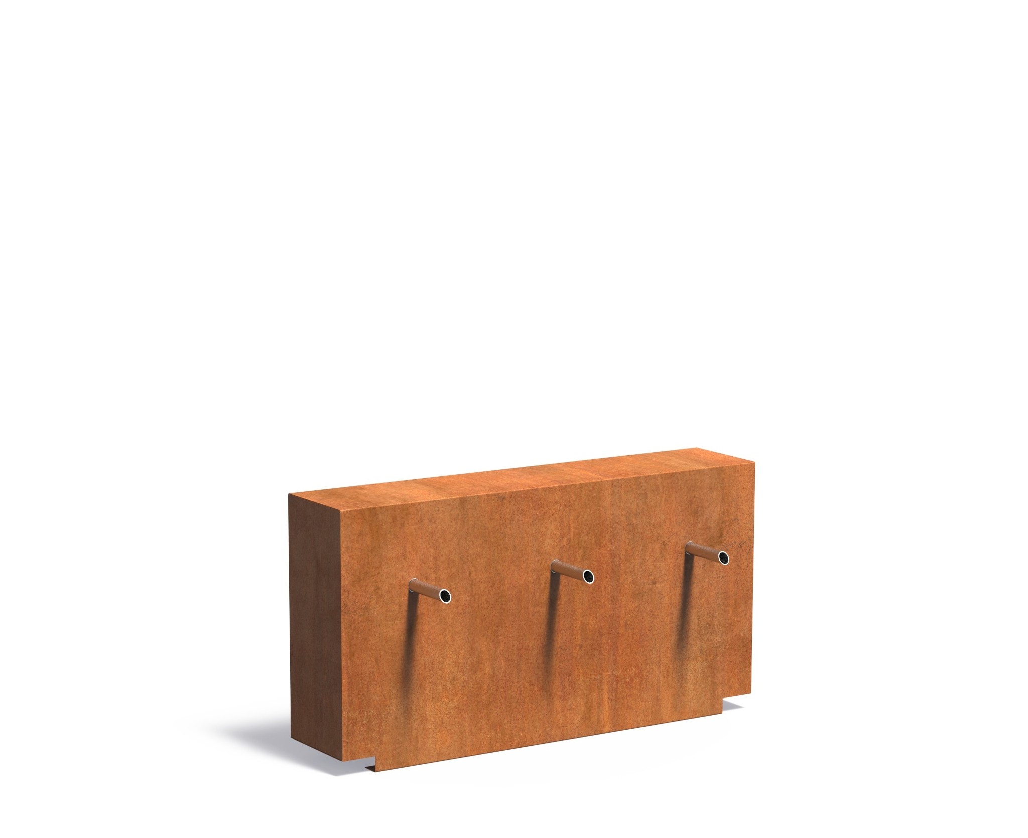 Vijvermuur cortenstaal vast 120x25x60cm. afbeelding