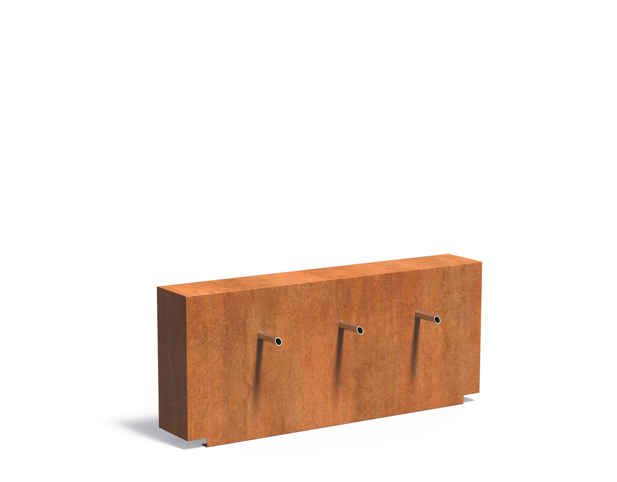 Vijvermuur cortenstaal vast 150x25x60cm. afbeelding