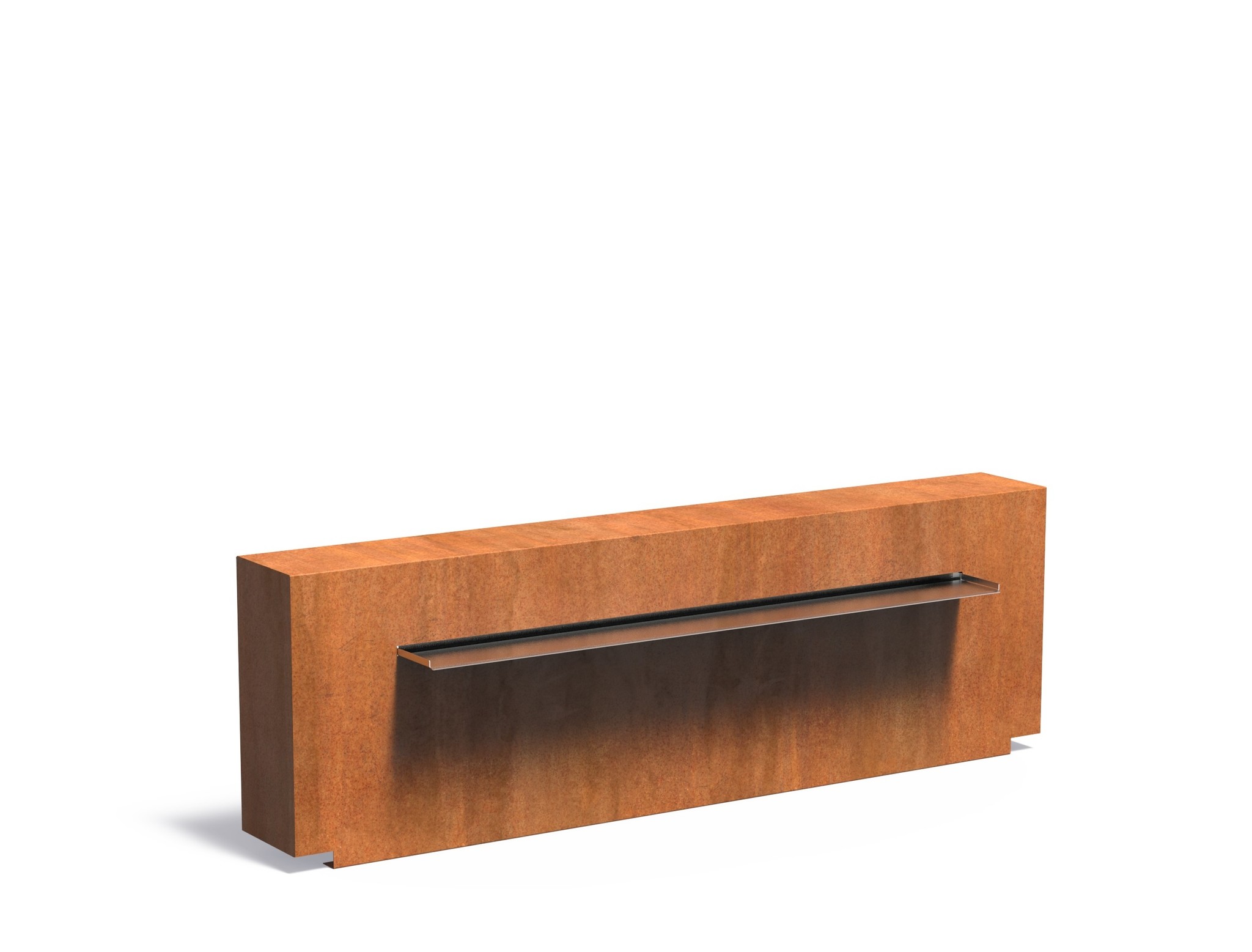 Vijvermuur cortenstaal vast 200x25x60cm. afbeelding