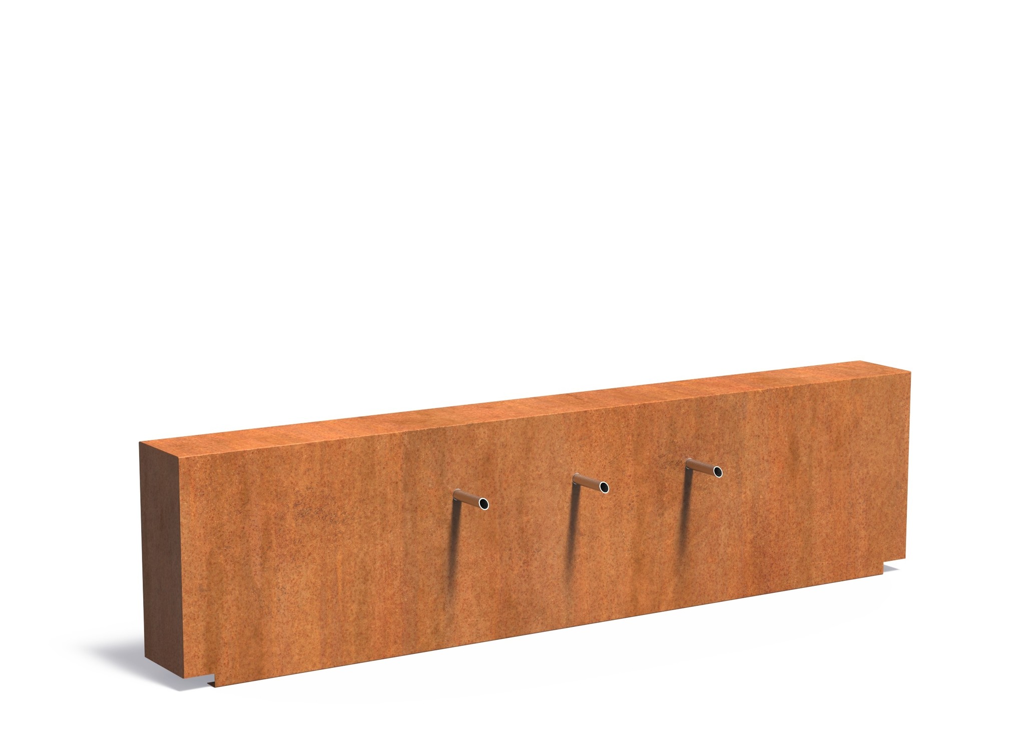 Vijvermuur cortenstaal vast 250x25x60cm. afbeelding