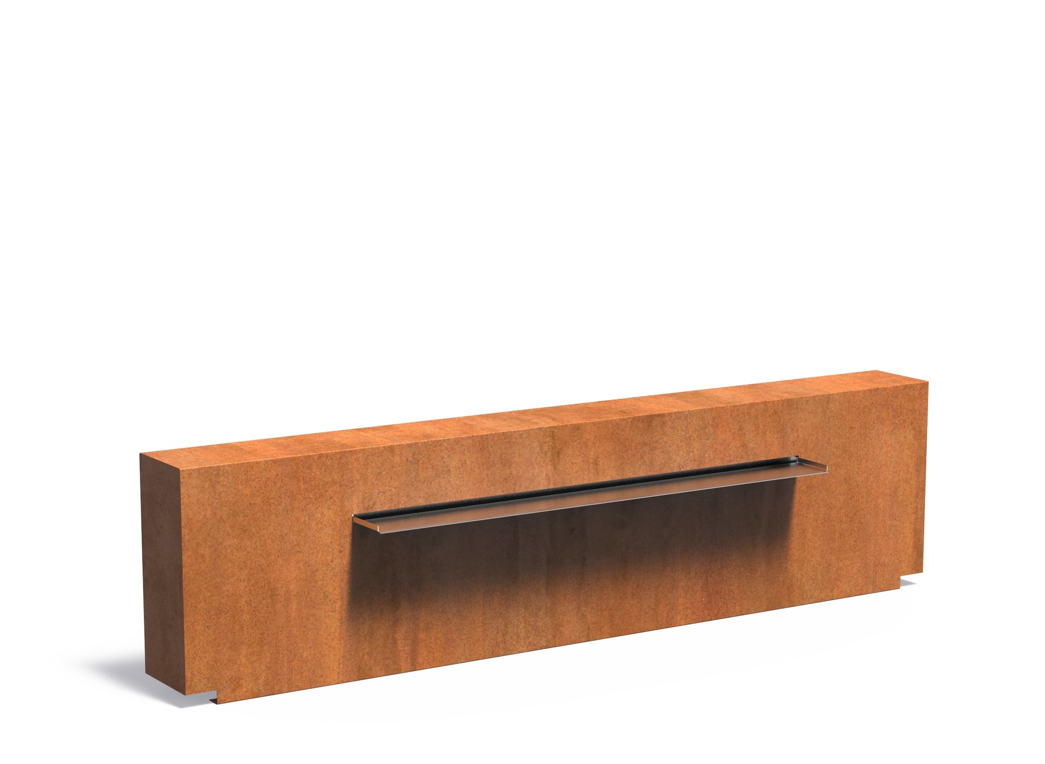 Vijvermuur cortenstaal vast 250x25x60cm. afbeelding