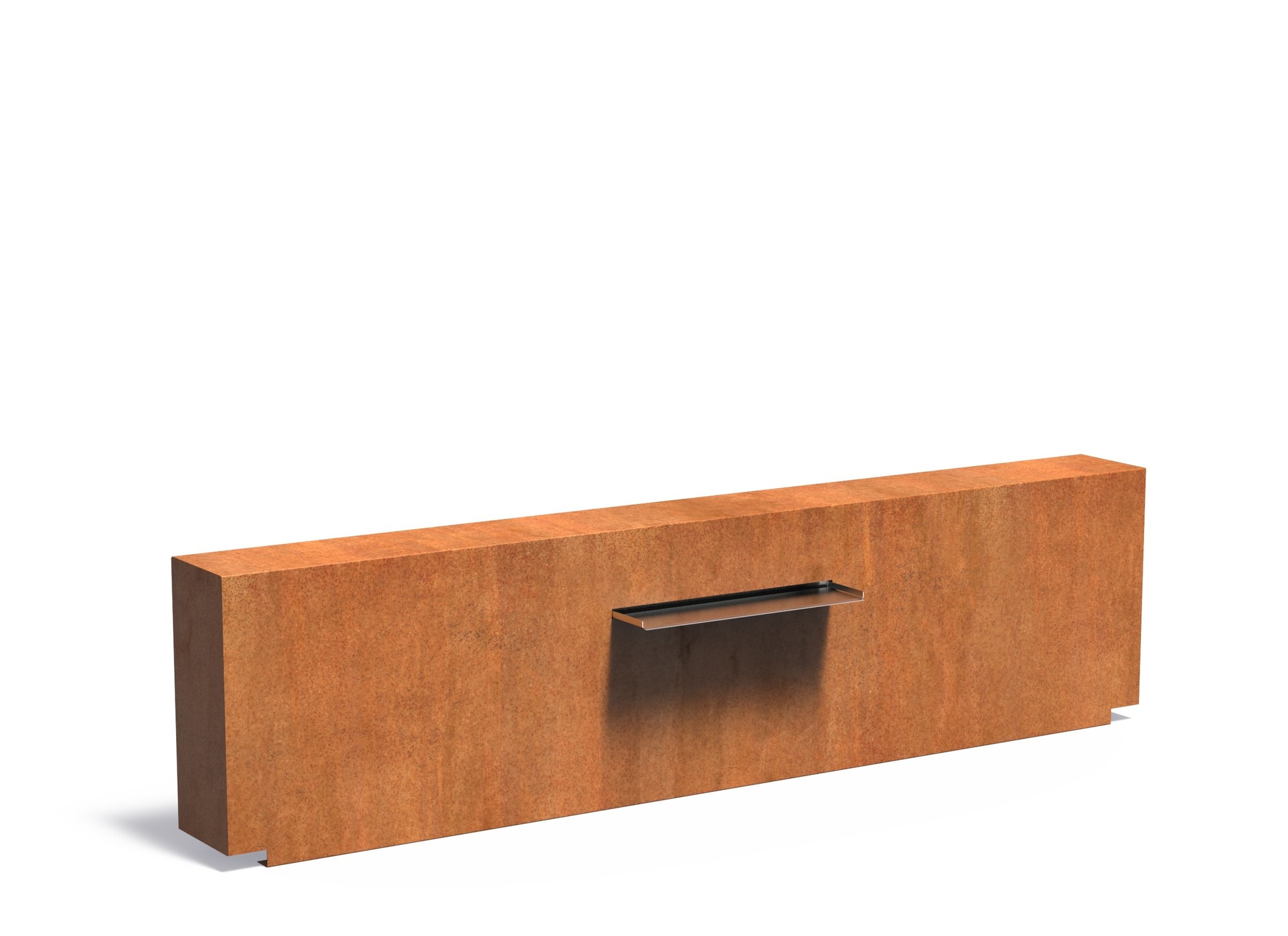 Vijvermuur cortenstaal vast 250x25x60cm. afbeelding