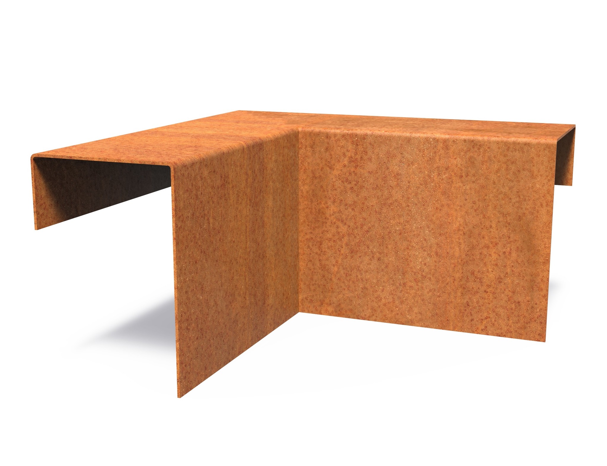Cortenstaal overzetprofiel (10,4cm.) binnenhoek 30x30x15cm. afbeelding