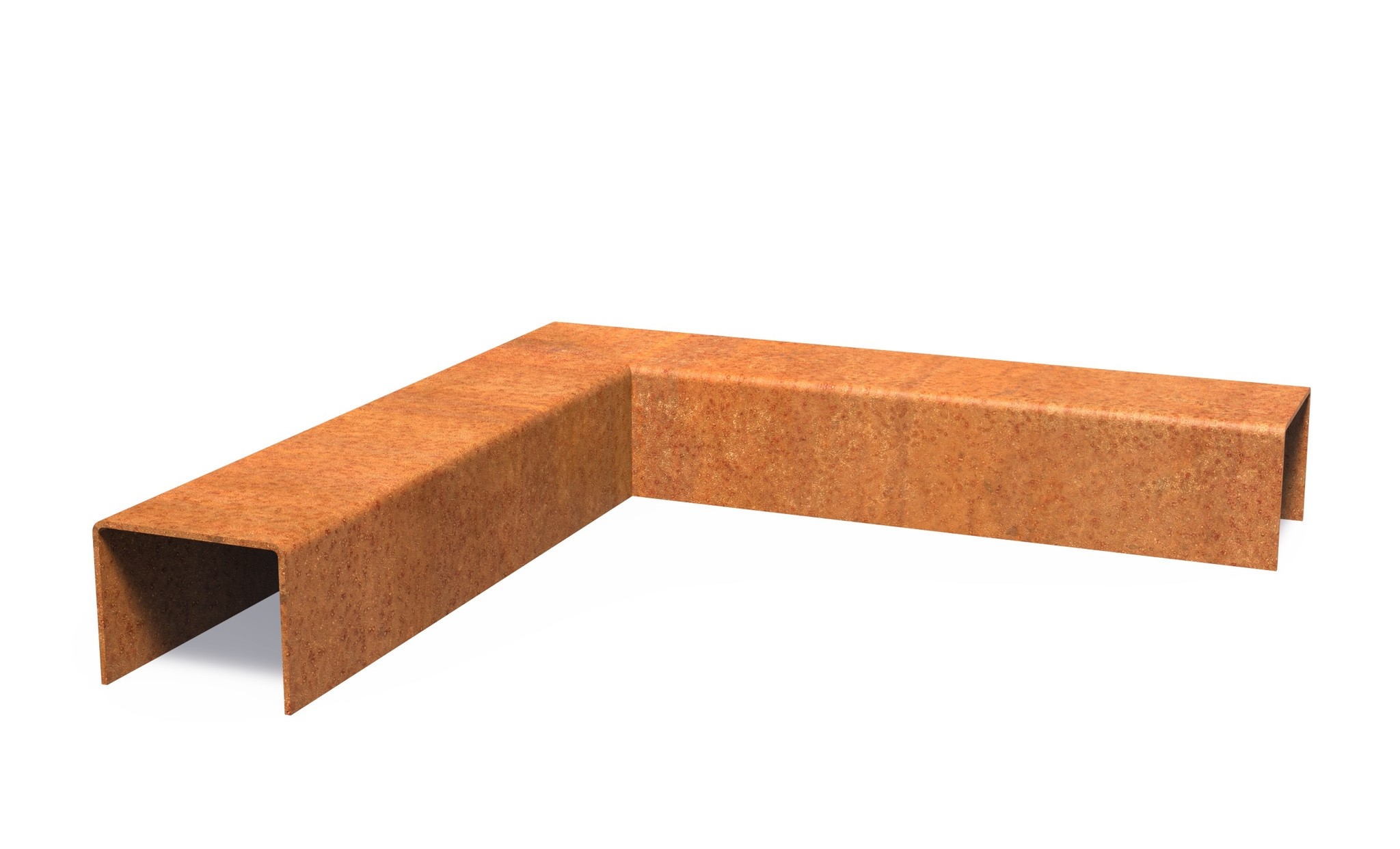 Cortenstaal overzetprofiel (6,4cm.) binnen/buitenhoek 30x30x5cm. afbeelding