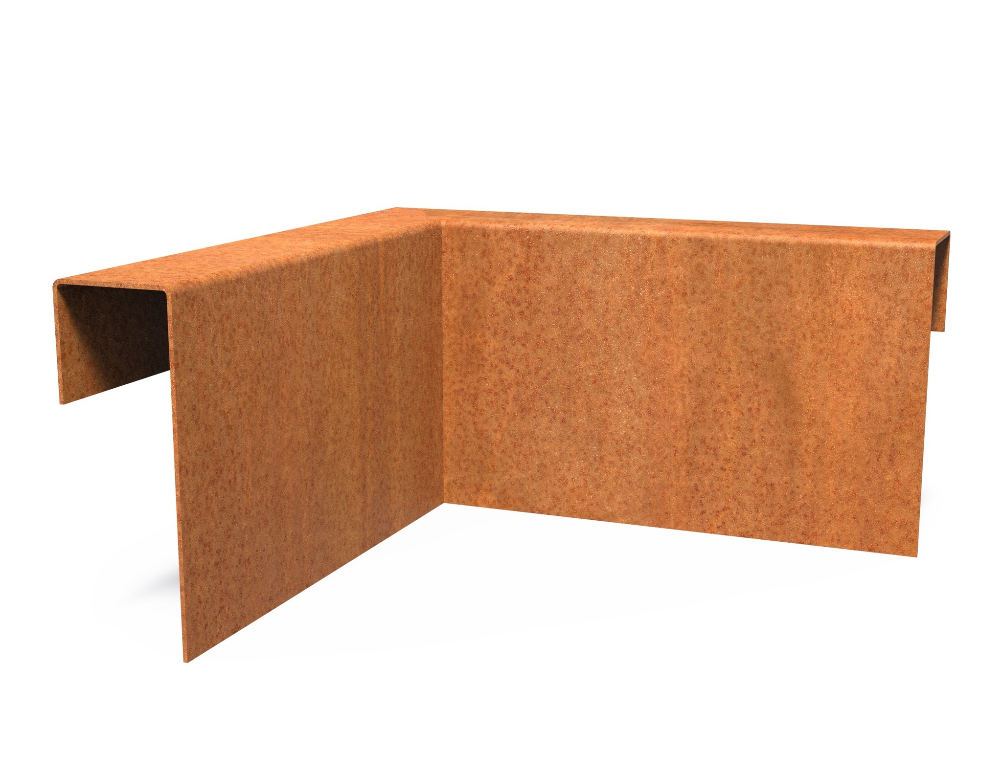 Cortenstaal overzetprofiel (5,4cm.) binnenhoek 30x30x15cm. afbeelding