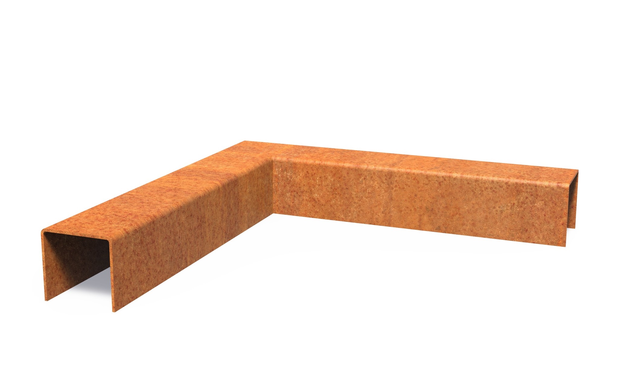 Cortenstaal overzetprofiel (5,4cm.) binnen/buitenhoek 30x30x5cm. afbeelding 1