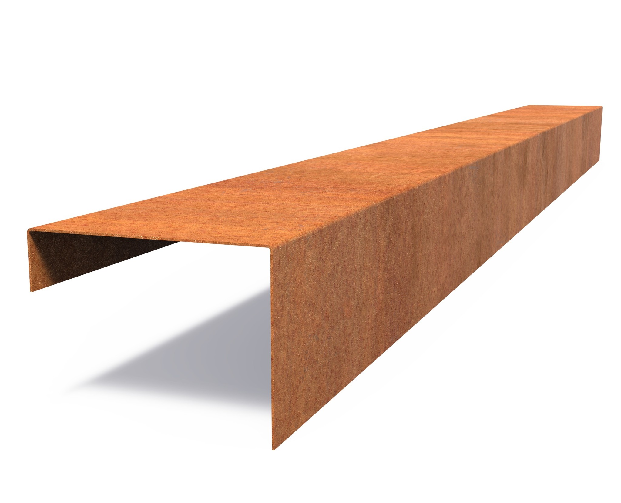 Cortenstaal overzetprofiel recht 230x20,4x15cm. afbeelding