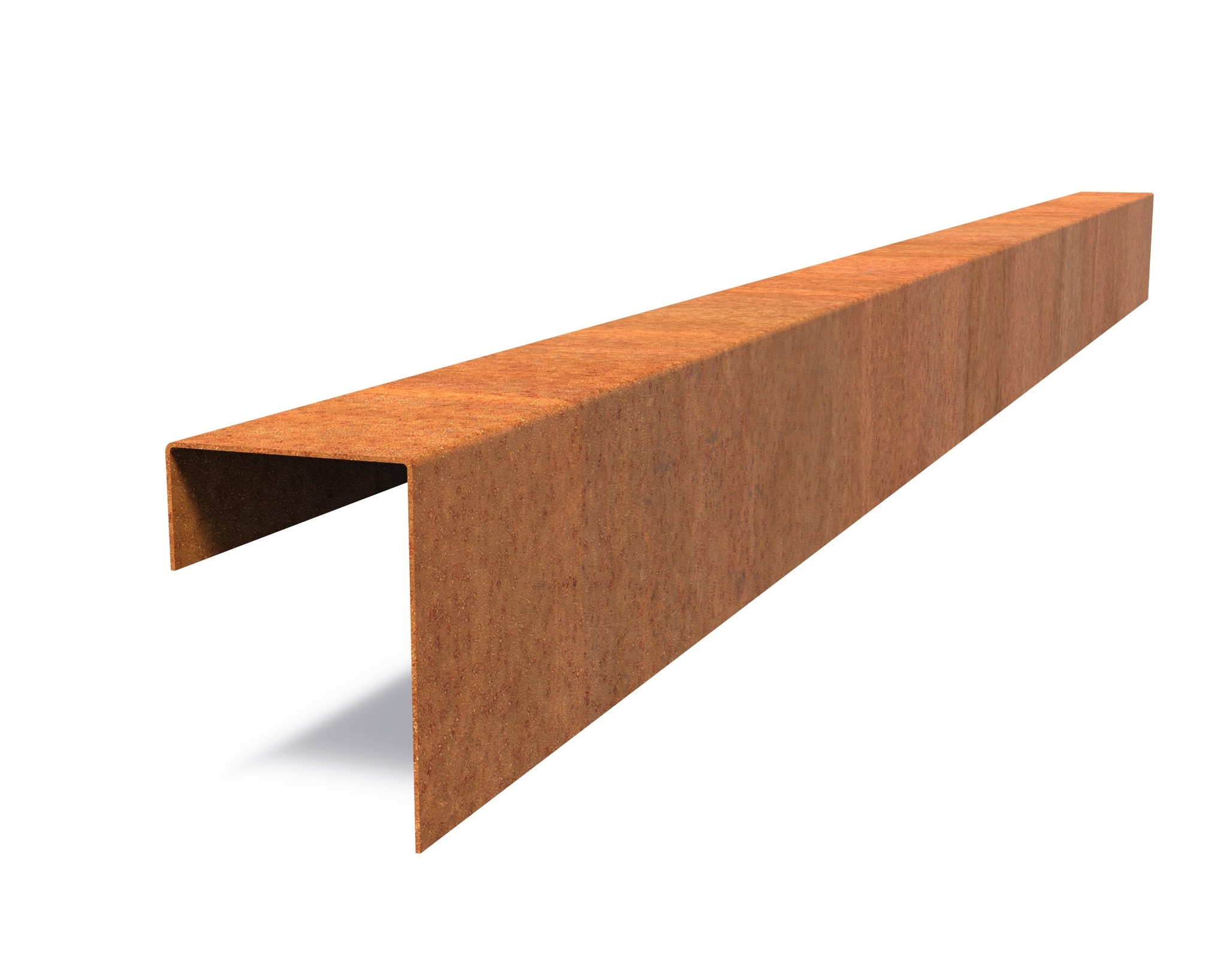 Cortenstaal overzetprofiel recht 230x10,4x15cm. afbeelding