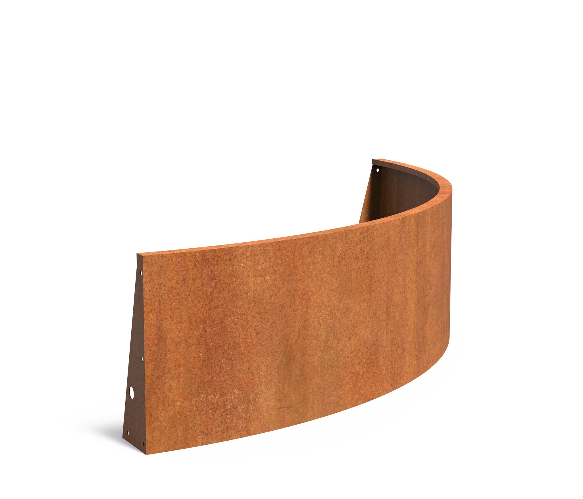 Keerwand cortenstaal buitenbocht 200x200x60cm. afbeelding