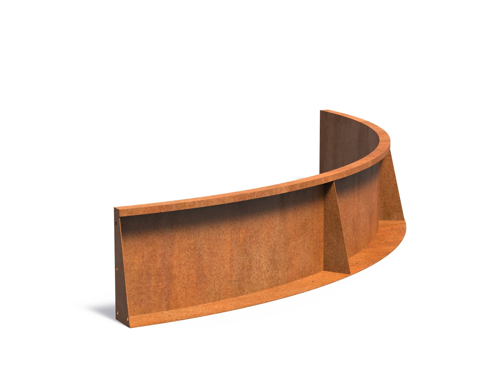 Keerwand cortenstaal binnenbocht 200x200x40cm. afbeelding