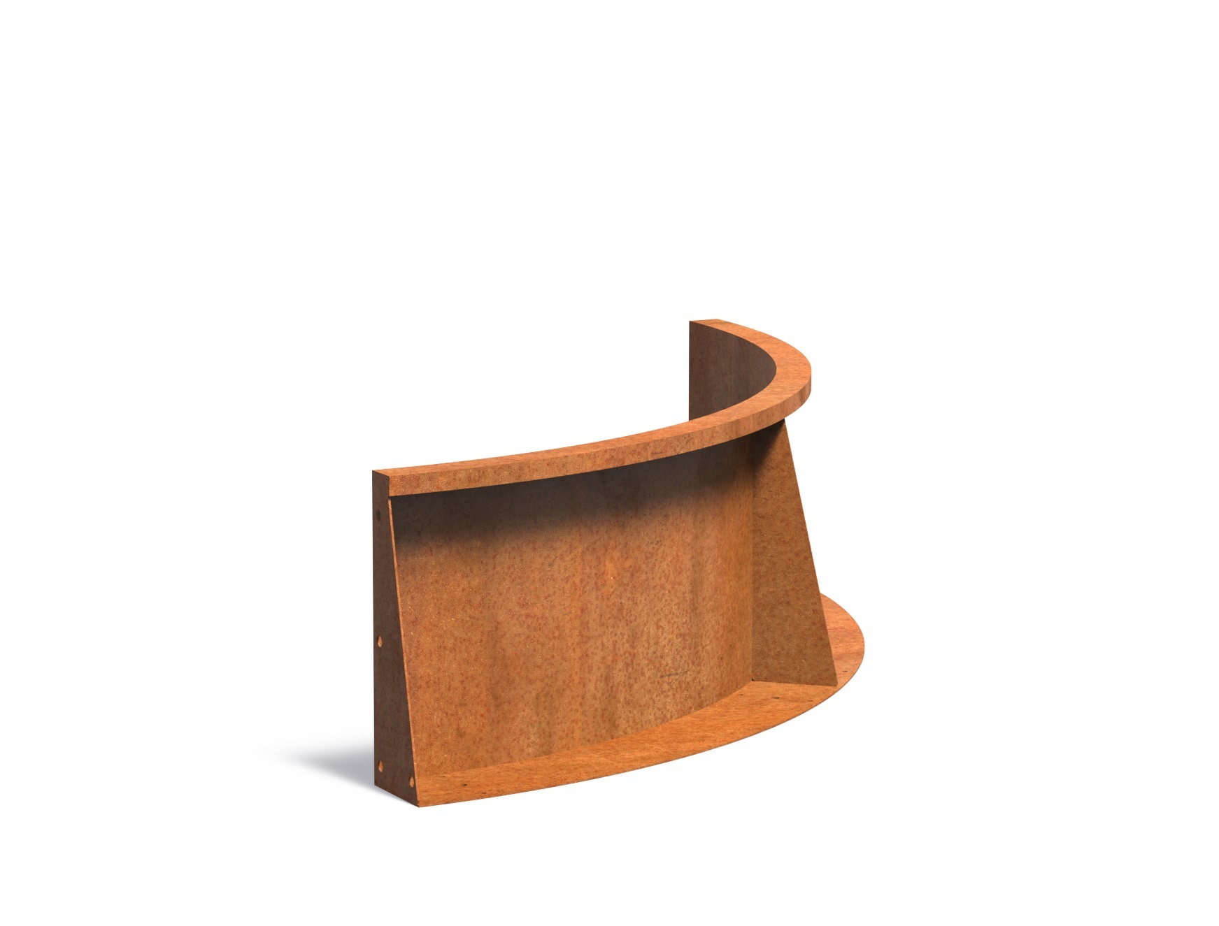 Keerwand cortenstaal binnenbocht 100x100x40cm. afbeelding