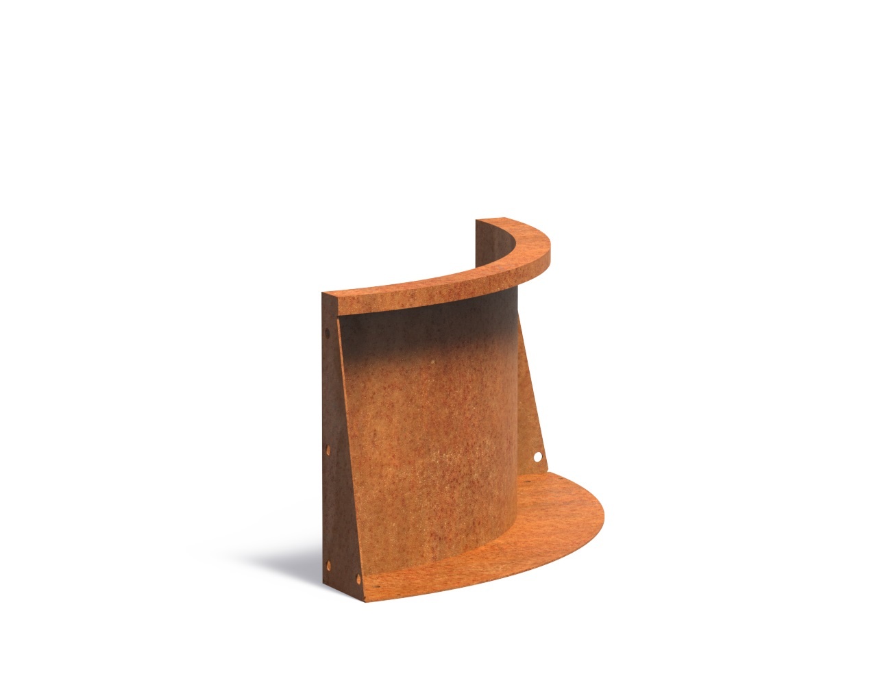Keerwand cortenstaal binnenbocht 50x50x40cm. afbeelding