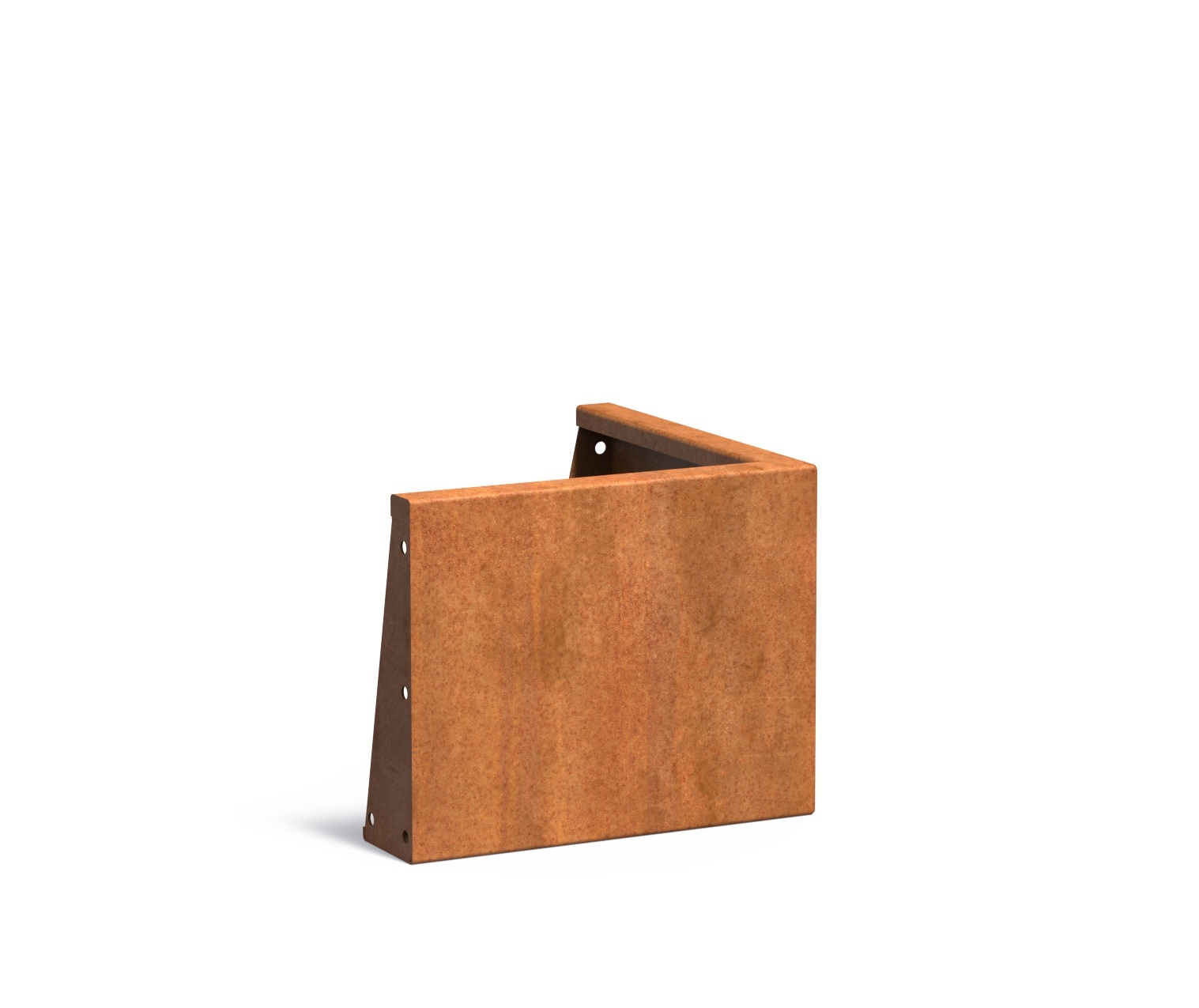 Keerwand cortenstaal buitenhoek 50x50x40cm. afbeelding