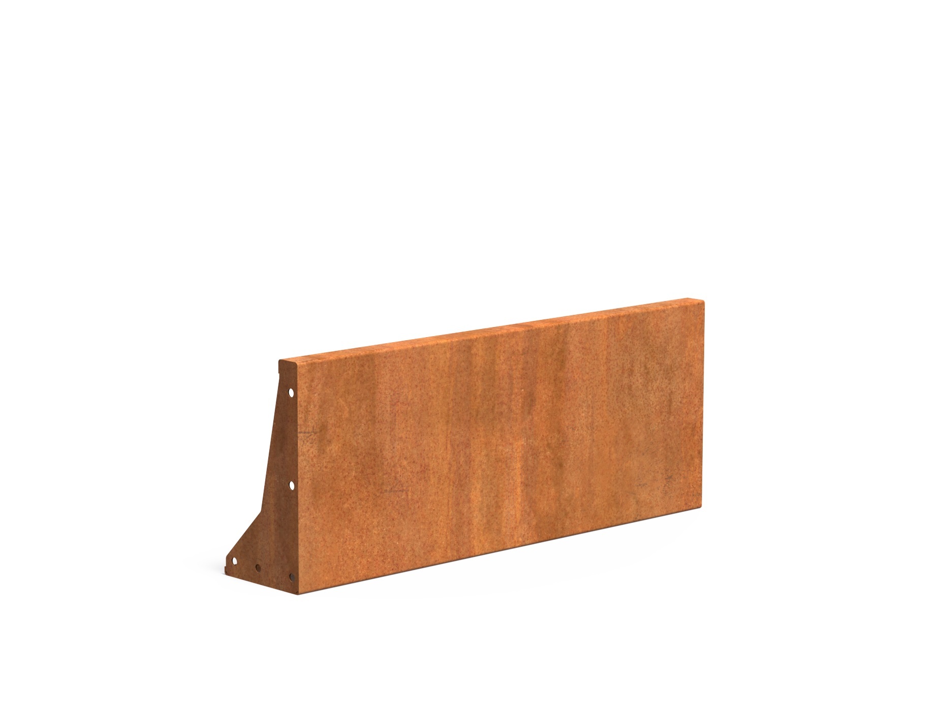 Keerwand cortenstaal recht 100x40cm. afbeelding