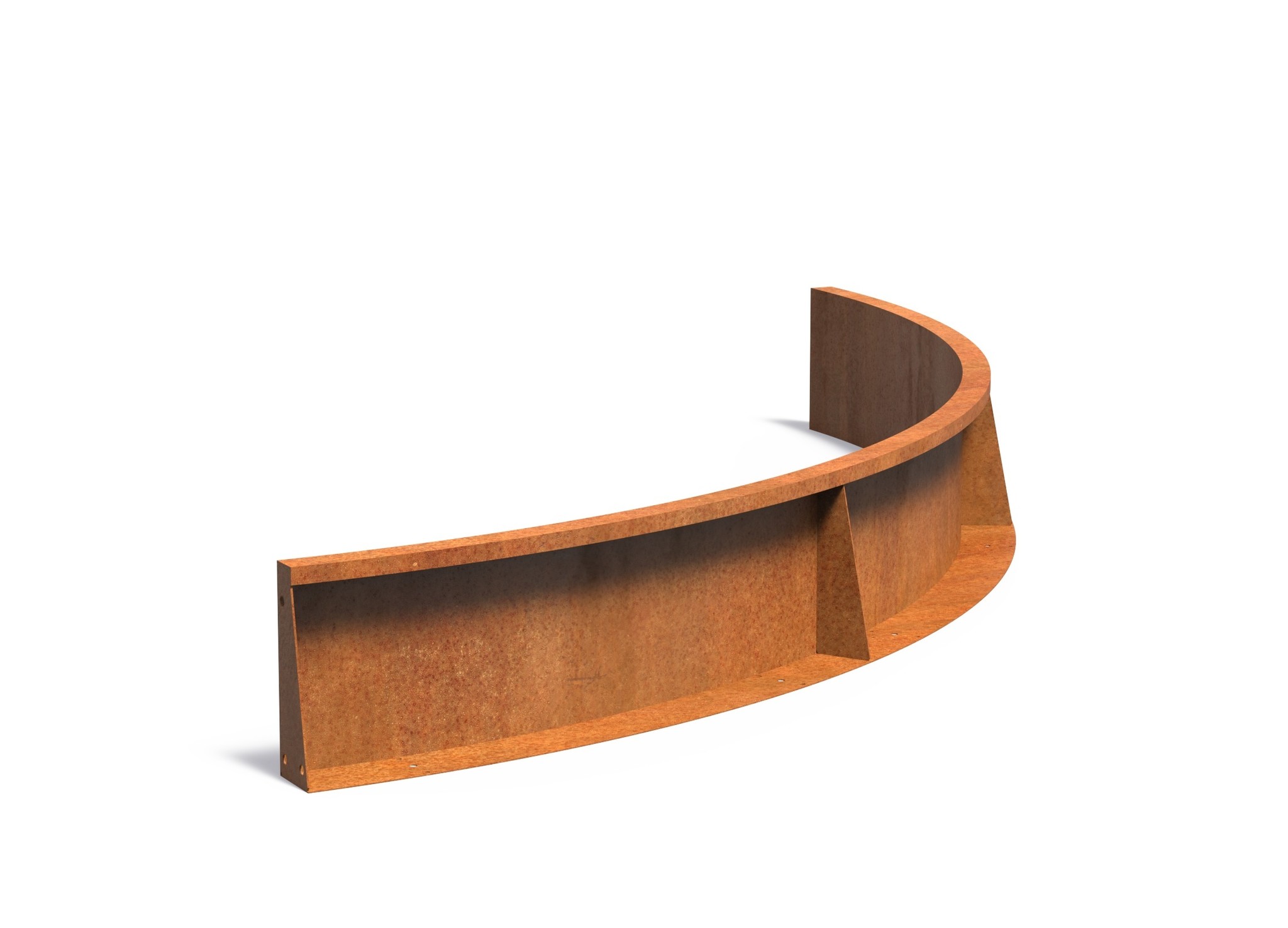 Keerwand cortenstaal binnenbocht 200x200x30cm. afbeelding