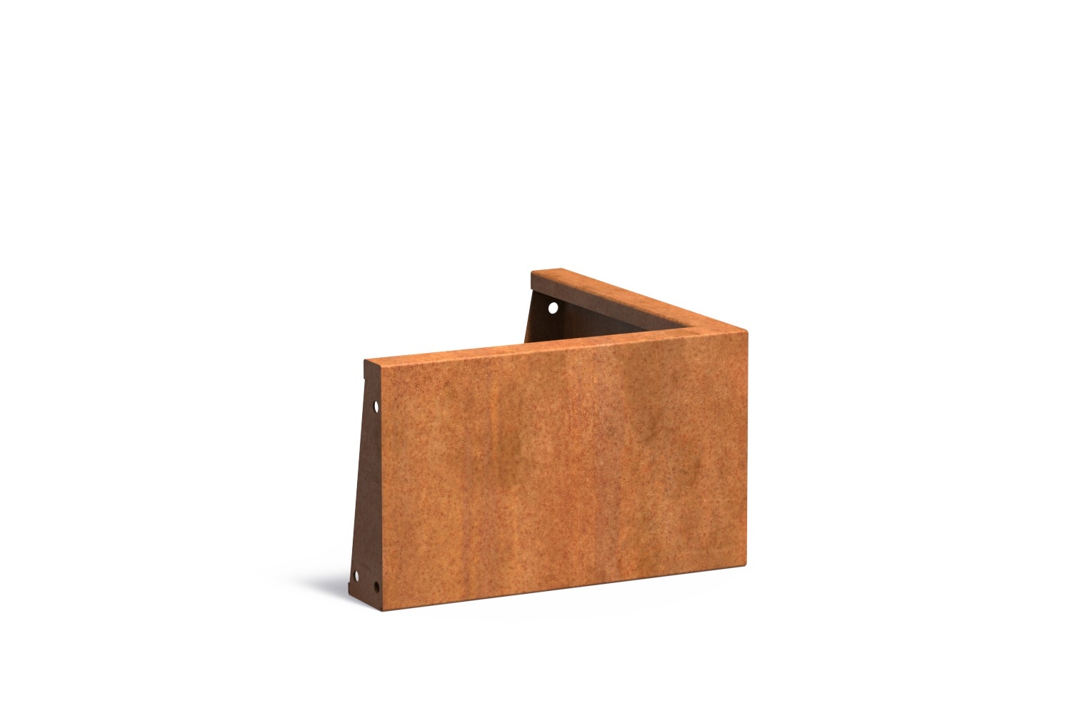 Keerwand cortenstaal buitenhoek 50x50x30cm. afbeelding