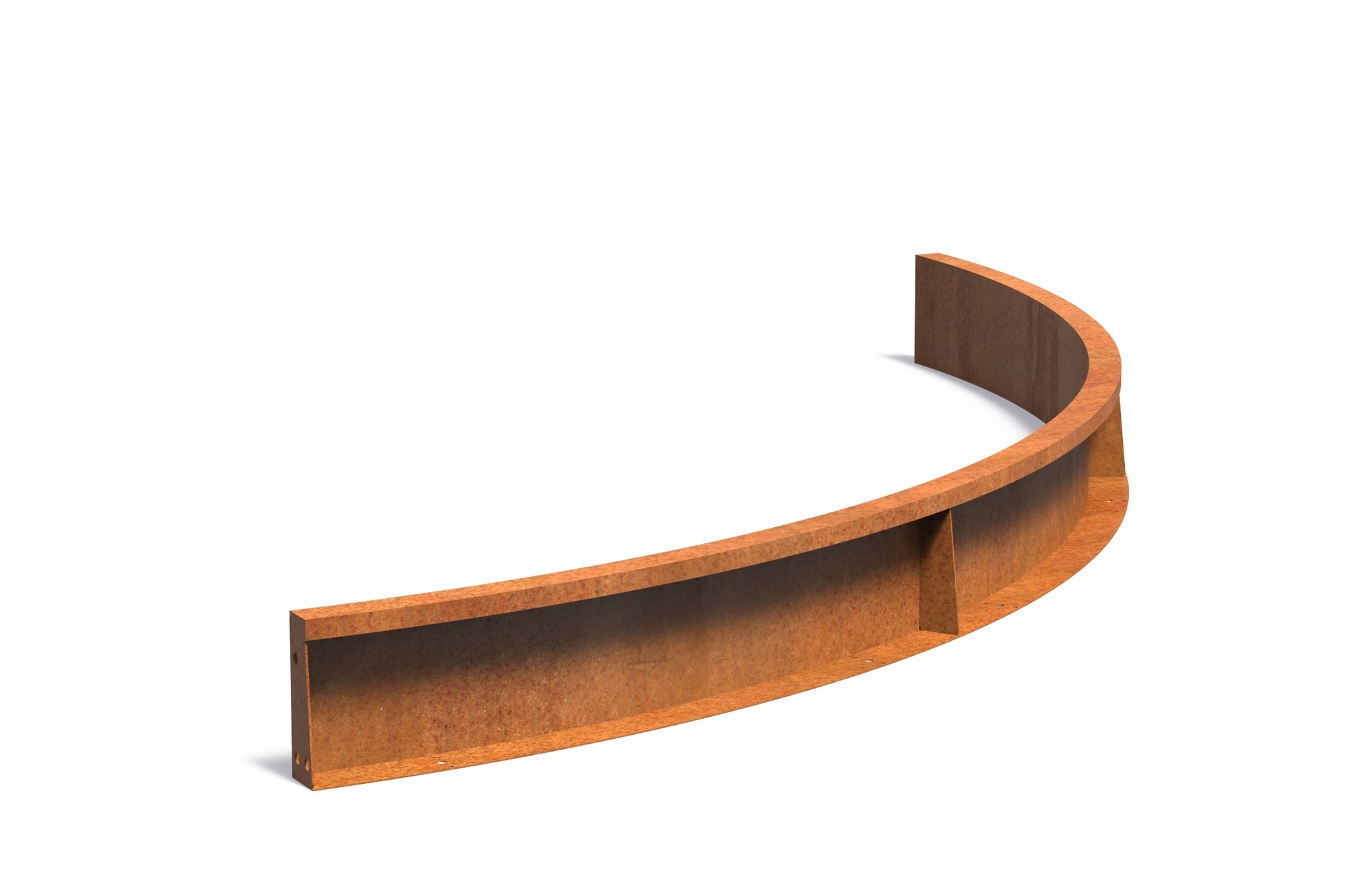 Keerwand cortenstaal binnenbocht 200x200x20cm. afbeelding