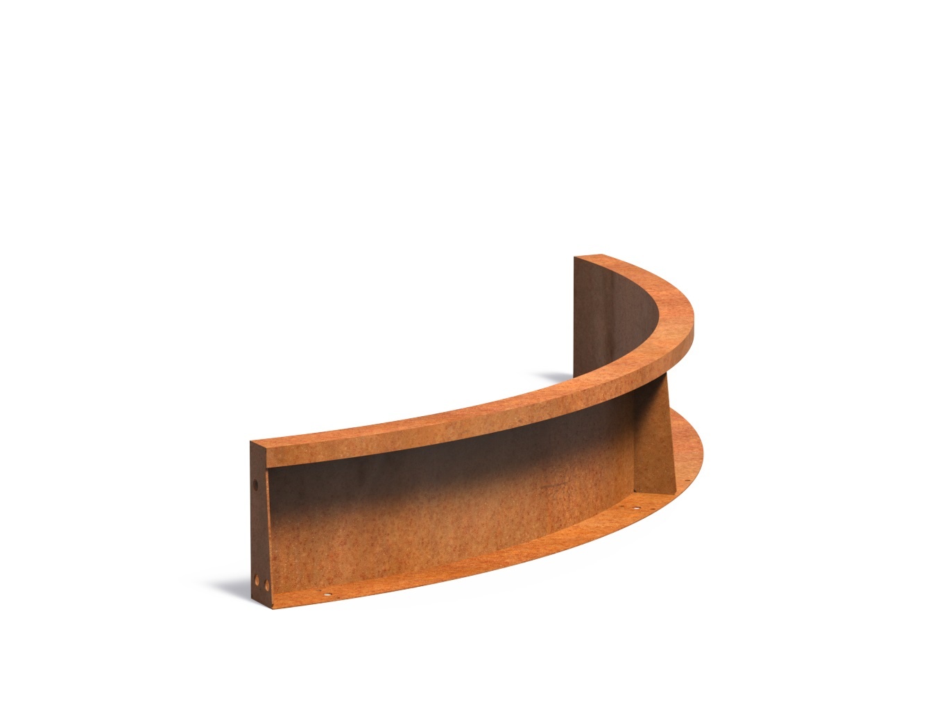Keerwand cortenstaal binnenbocht 100x100x20cm. afbeelding