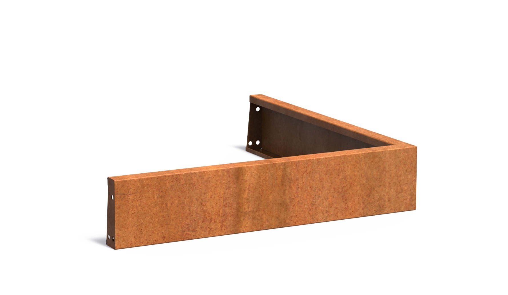 Keerwand cortenstaal buitenhoek 100x100x20cm. afbeelding