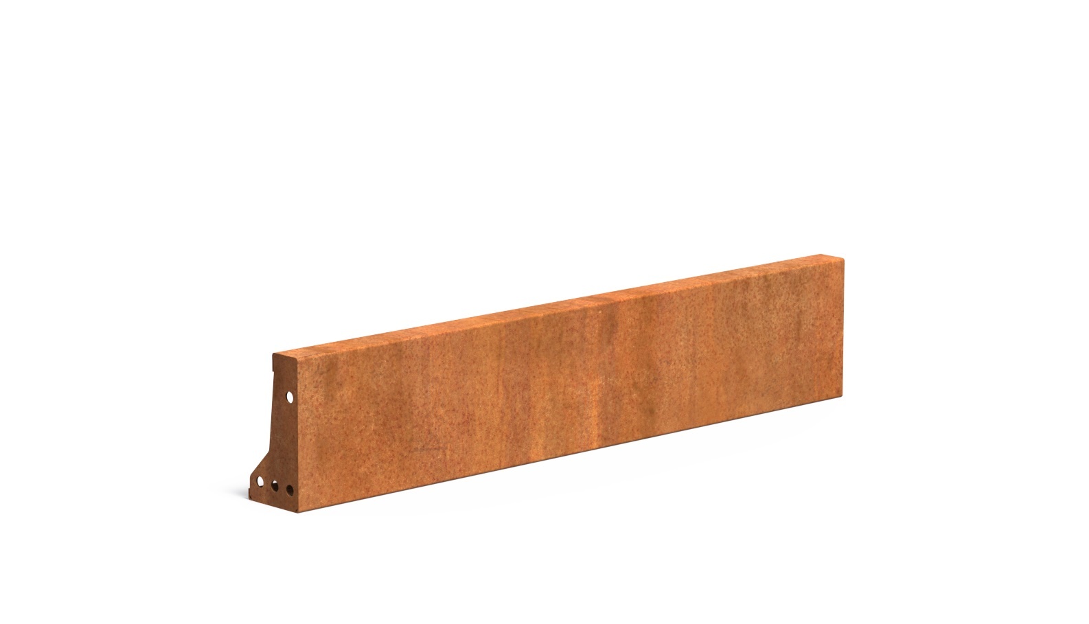 Keerwand cortenstaal recht 100x20cm. afbeelding