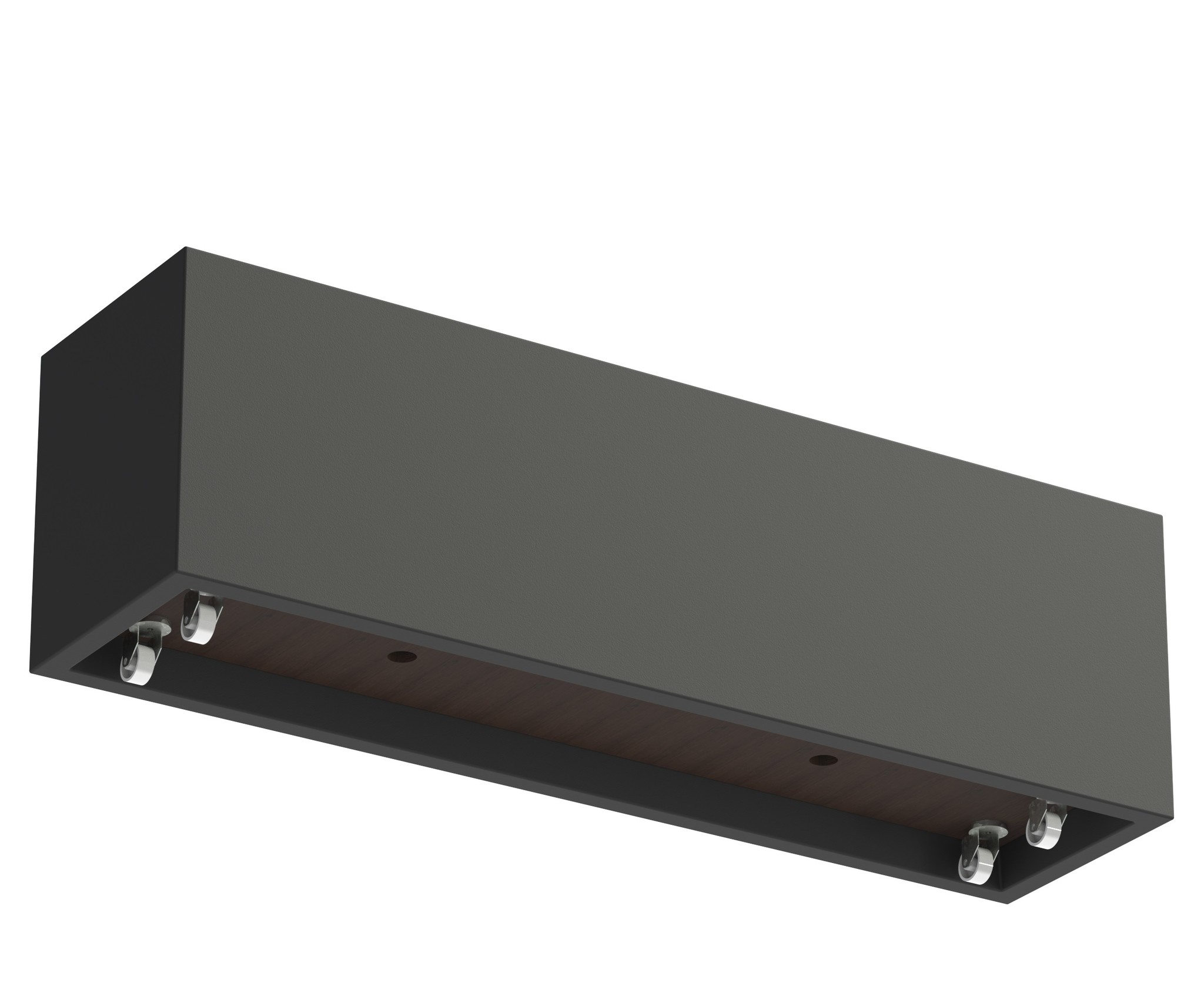 Polyester plantenbak CARREZ met wielen 200x50x60cm. afbeelding
