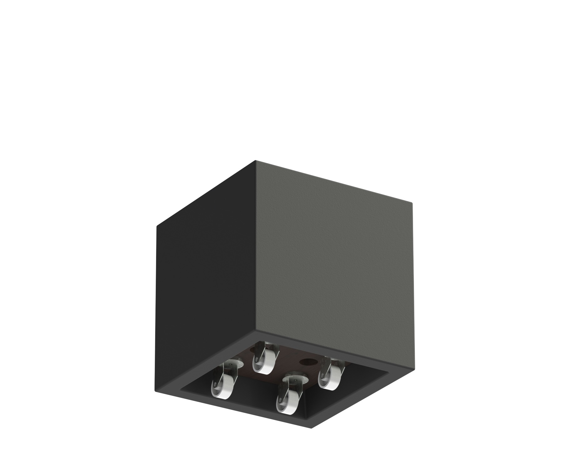Polyester plantenbak CARREZ met wielen 50x50x50cm. afbeelding
