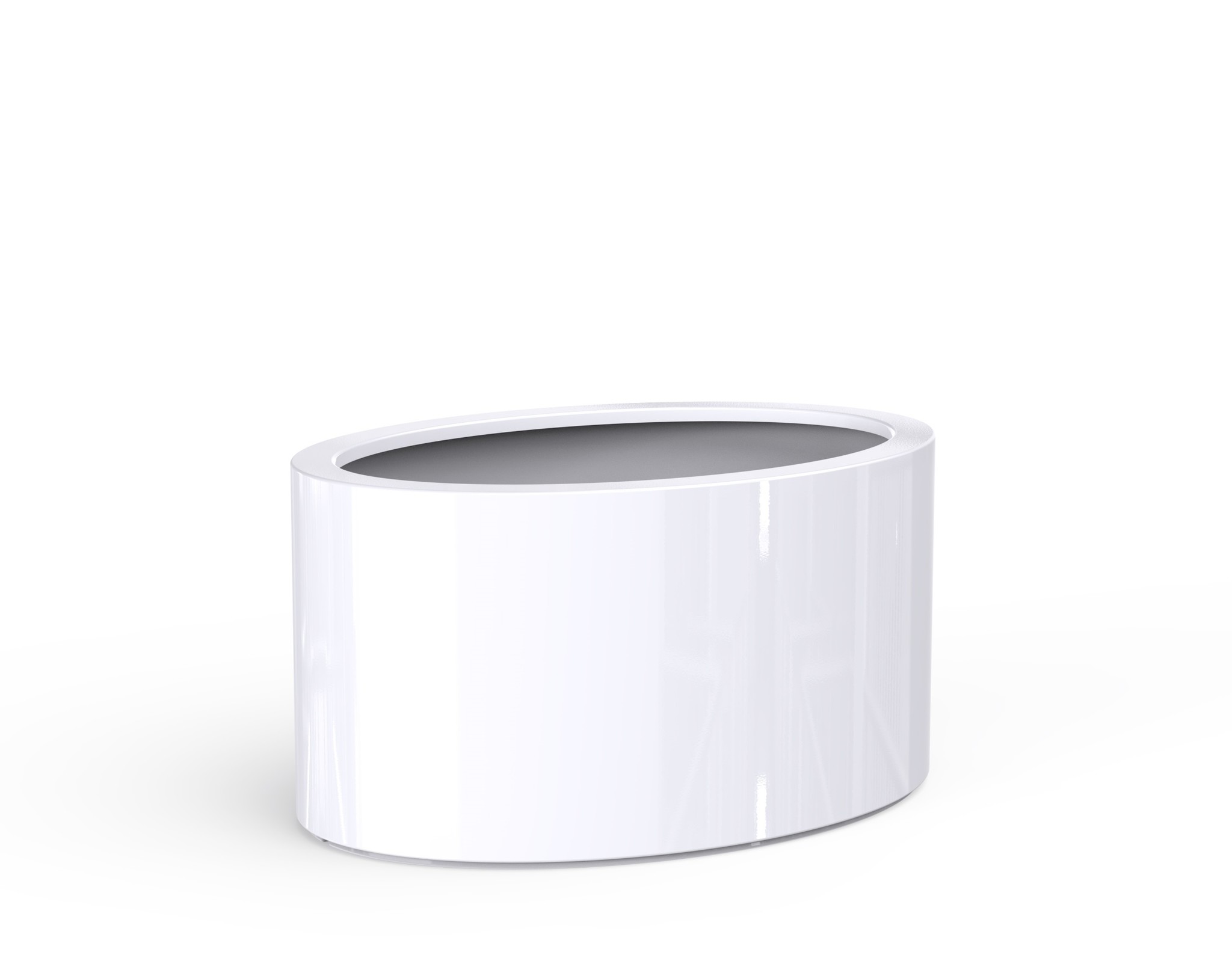 Polyester plantenbak Ellipse hoogglans 115x80x60cm. op=op afbeelding