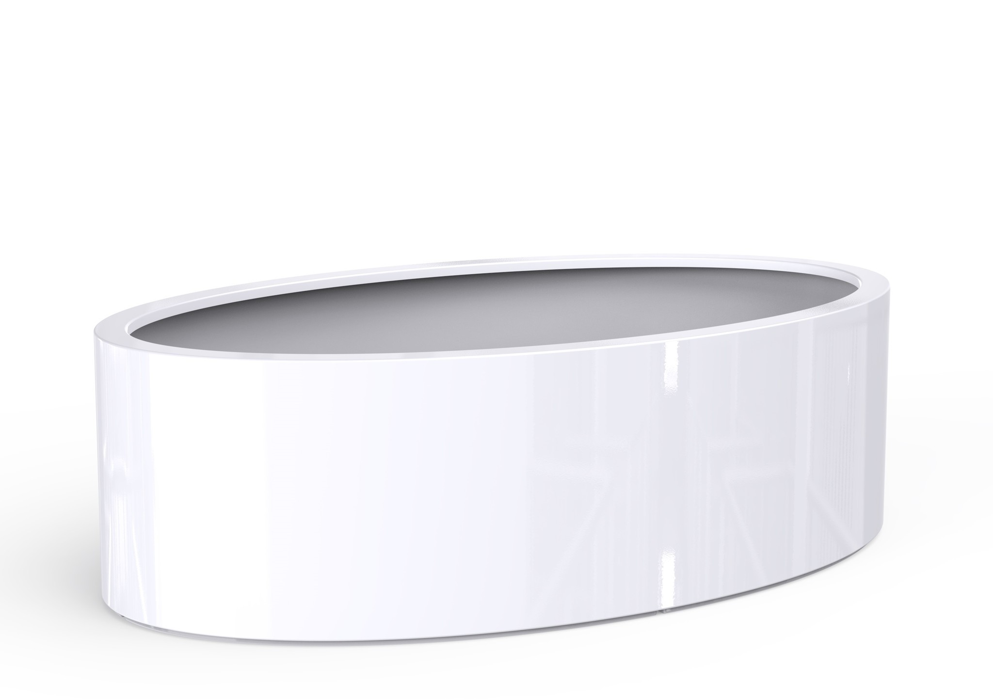 Polyester plantenbak Ellipse hoogglans 200x120x60cm. op=op afbeelding