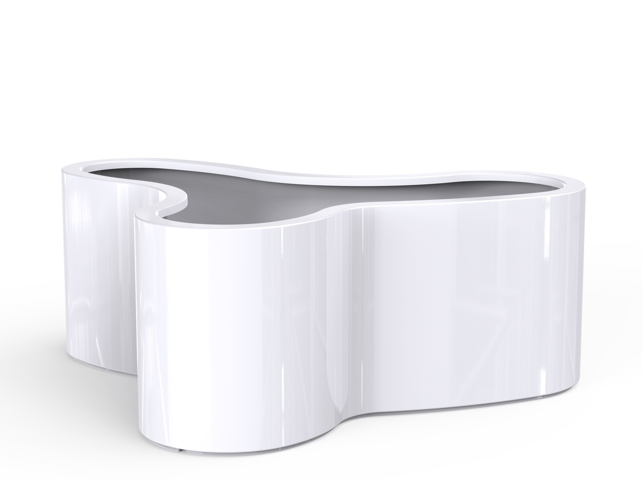 Polyester plantenbak Organ hoogglans 1610x1335x600mm. op=op afbeelding