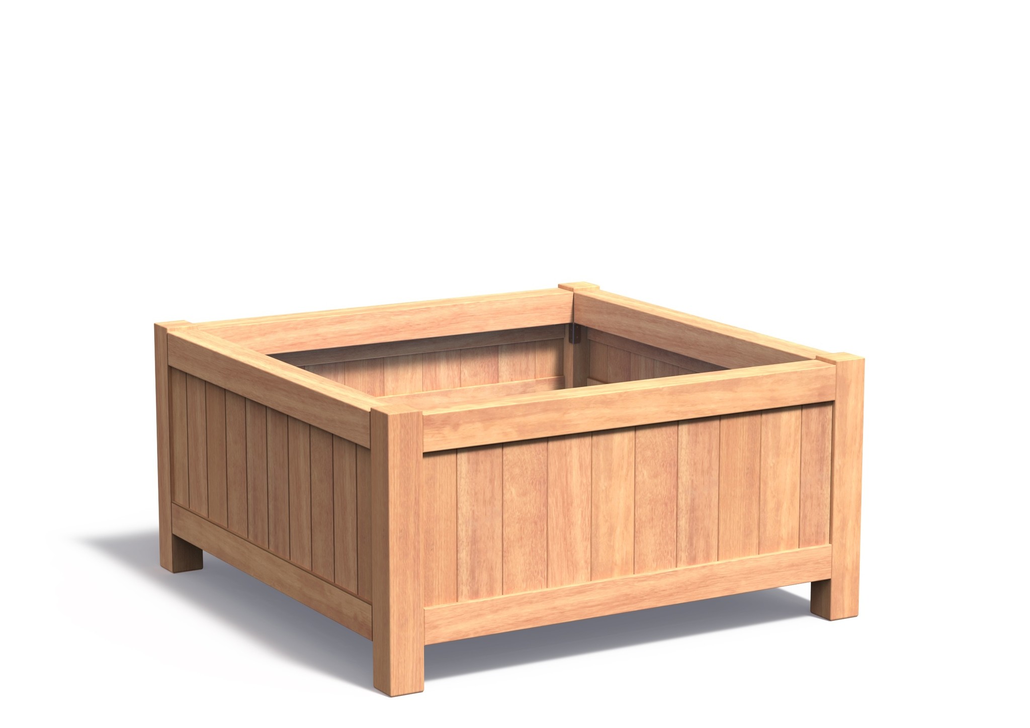 Hardhouten plantenbak Valencia 120x120x60cm. afbeelding