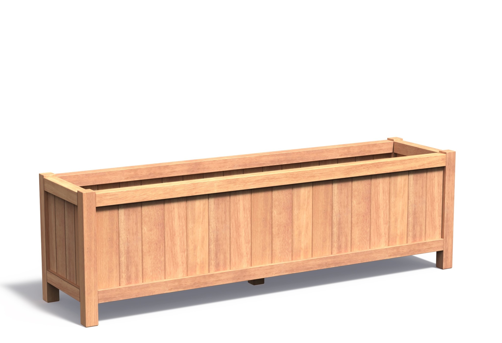 Hardhouten plantenbak Valencia 200x50x60cm. afbeelding