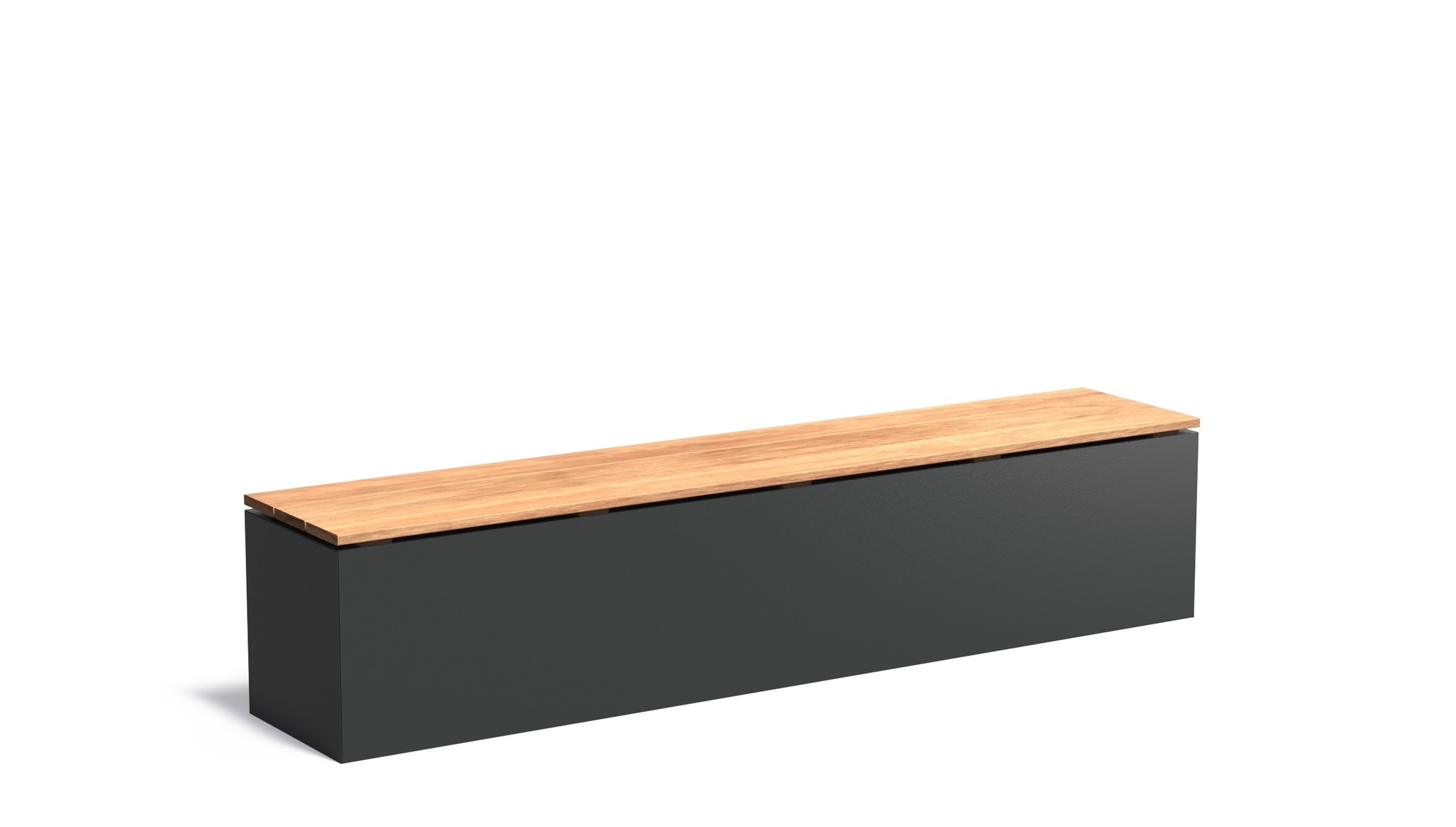 Aluminium sokkel met zitting 200x40x43cm. afbeelding