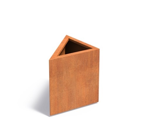 Cortenstaal plantenbak TRAINGLE 60x60x60cm. afbeelding