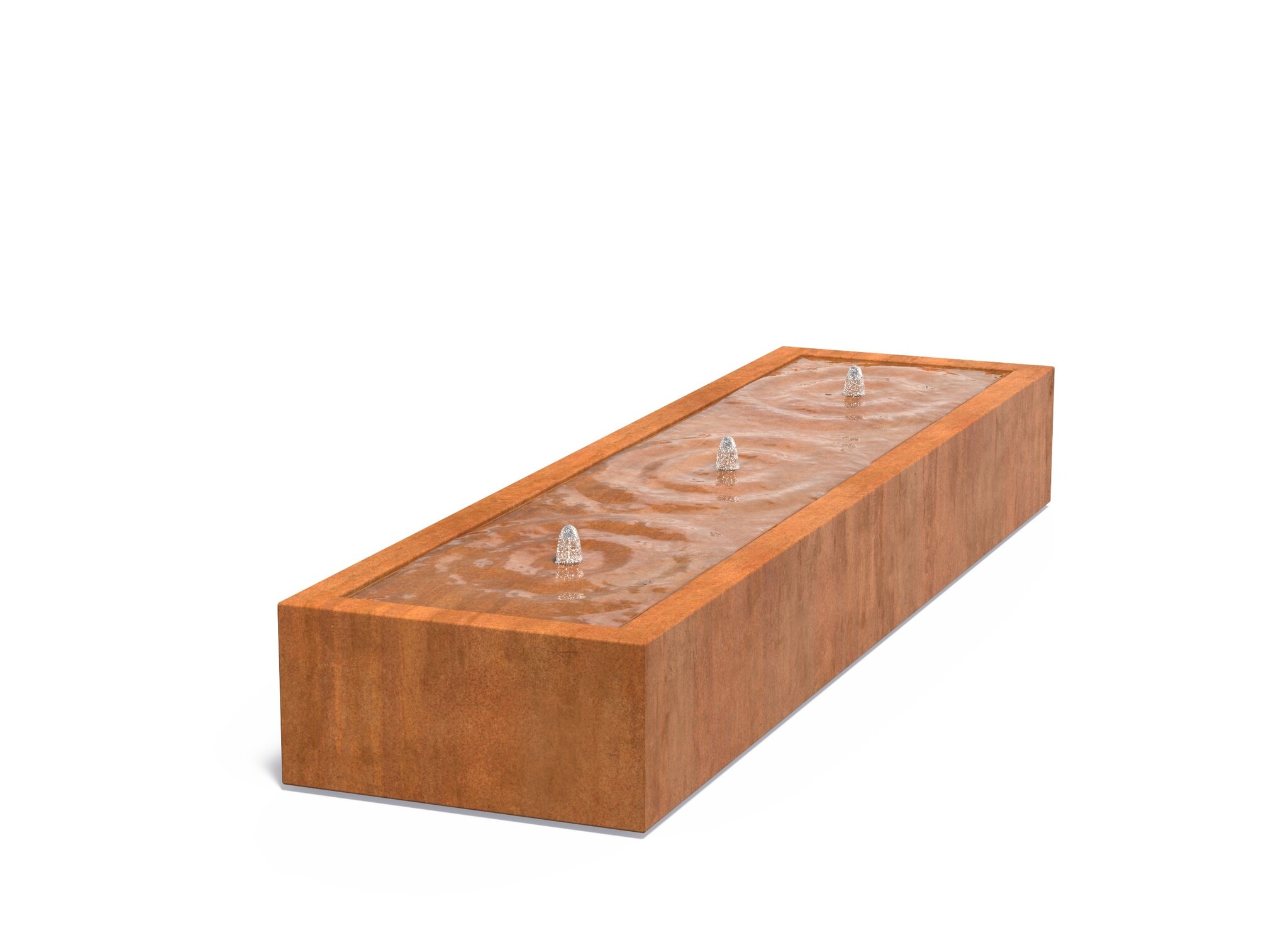 Watertafel cortenstaal 300x80x40cm. afbeelding