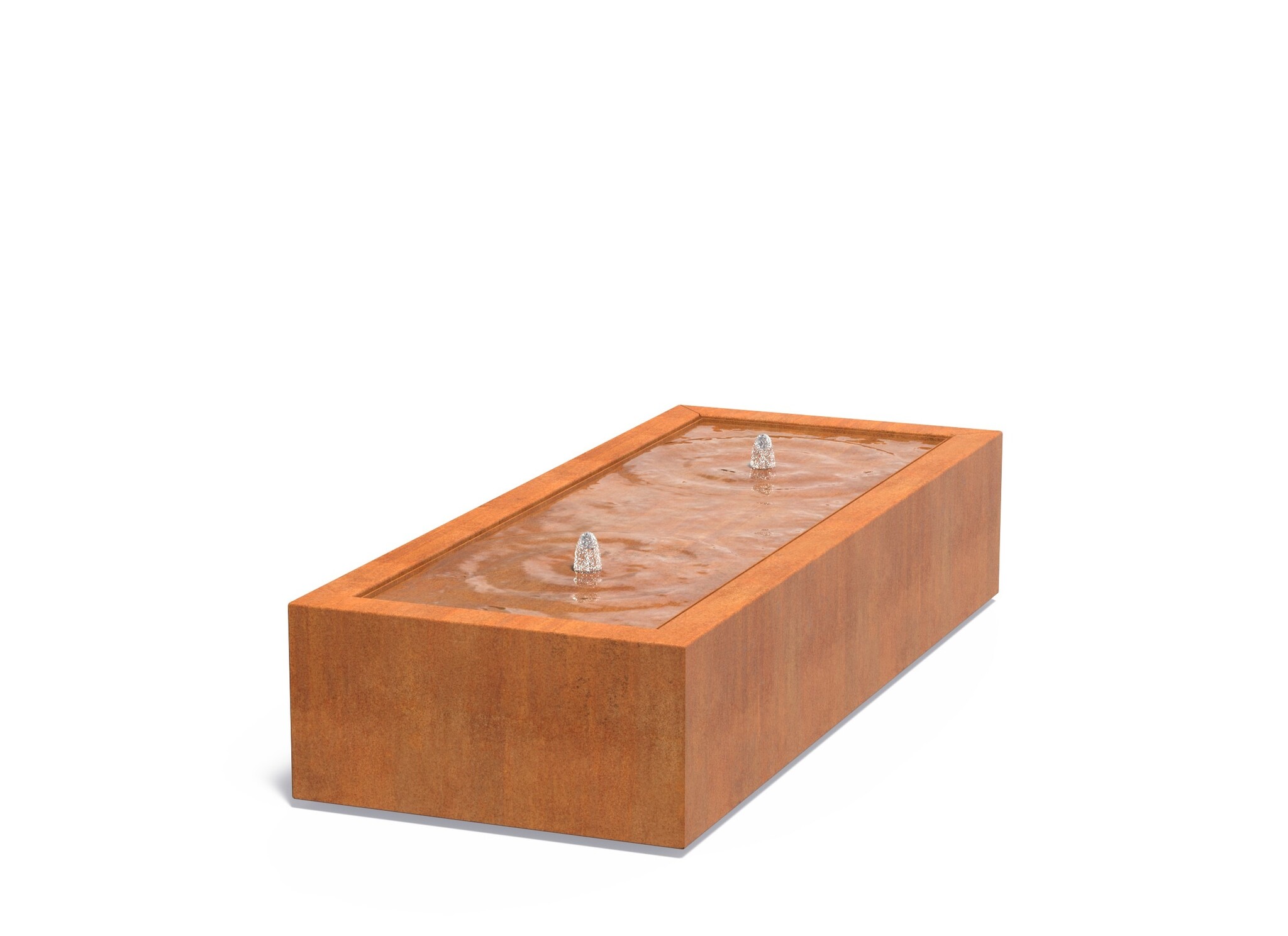 Watertafel cortenstaal rechthoek 200x80x40cm. afbeelding