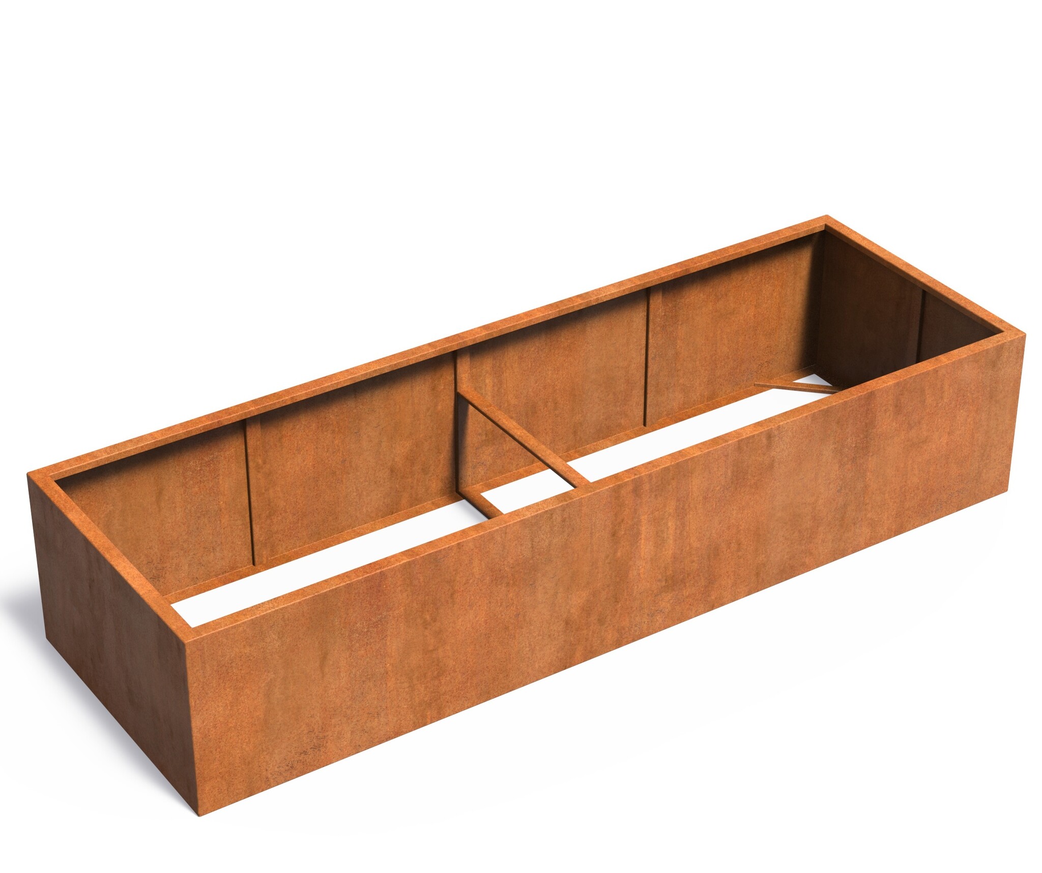 Cortenstaal plantenbak CARREZ zonder bodem 300x100x60cm. afbeelding