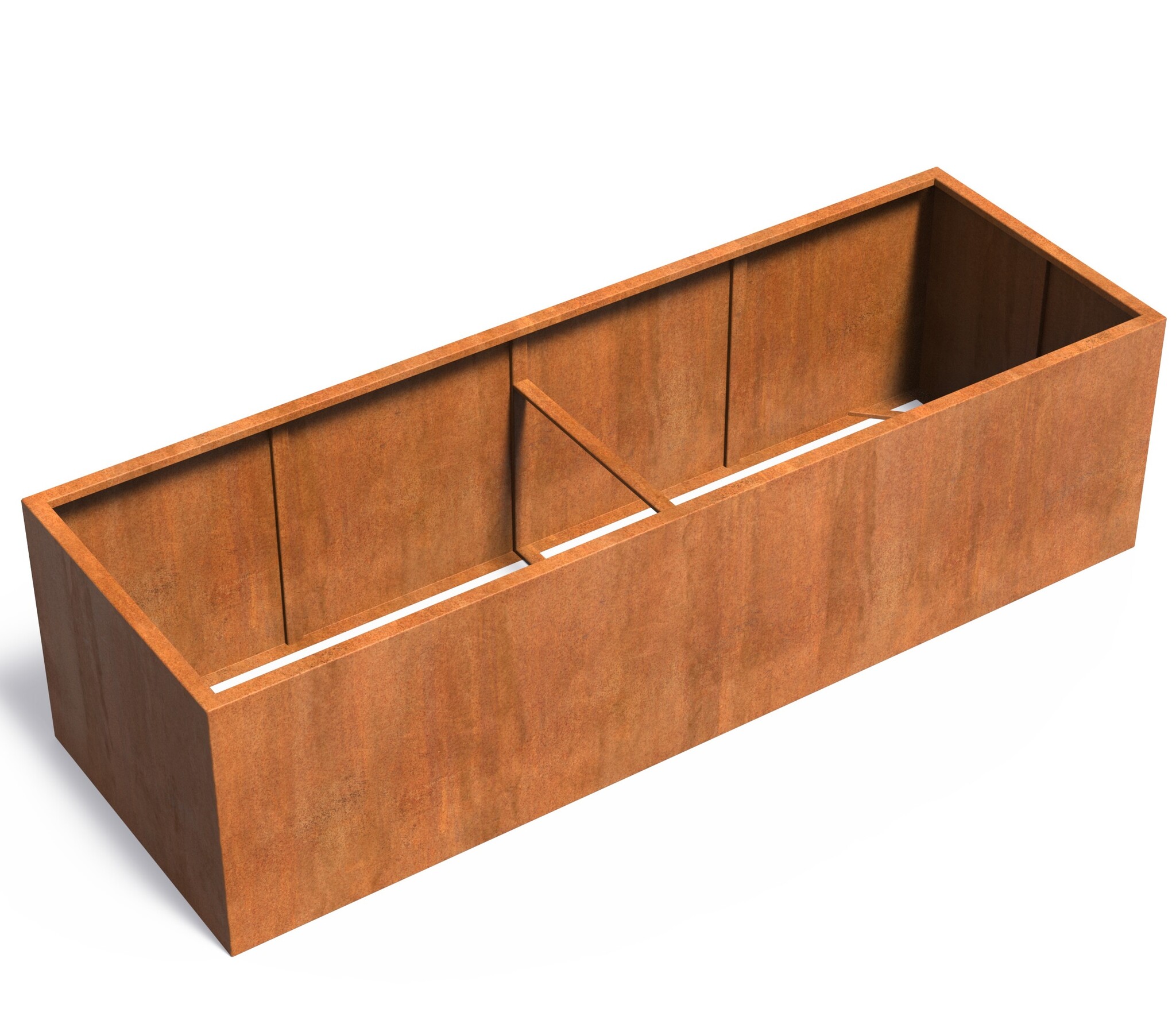 Cortenstaal plantenbak CARREZ zonder bodem 300x100x80cm. afbeelding