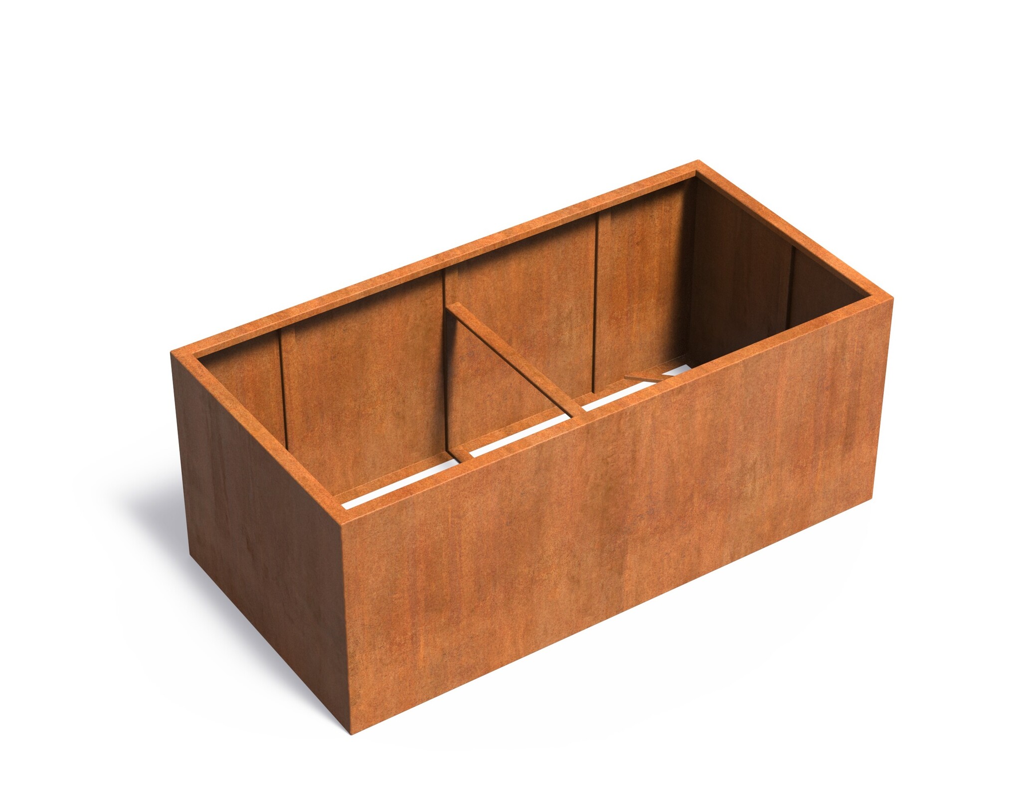 Cortenstaal plantenbak CARREZ zonder bodem 200x100x80cm. afbeelding